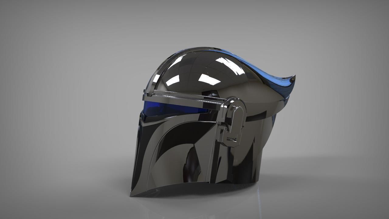 Mandalorian Silverhawks helmet mashup 3D print model_1