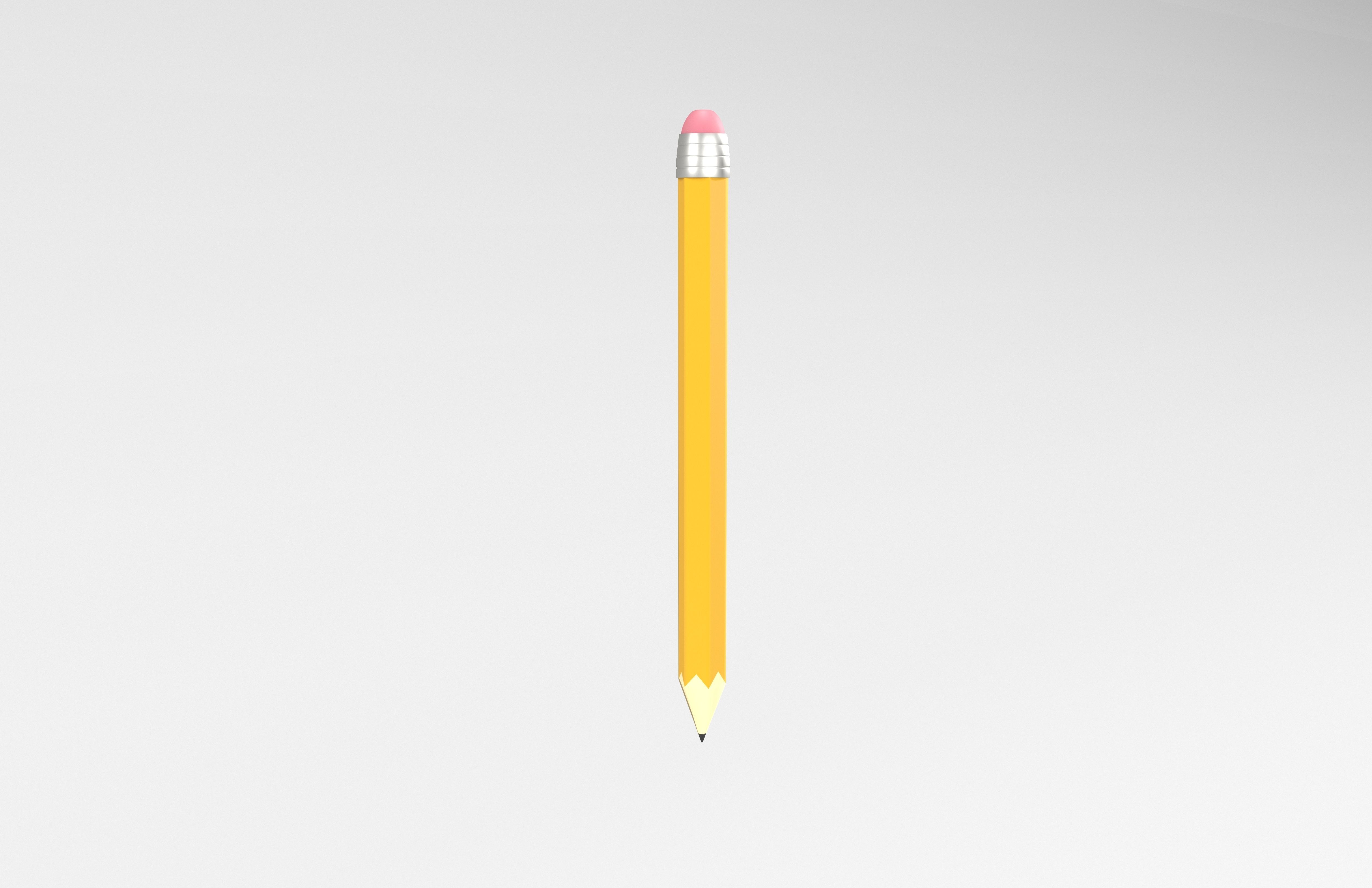 Pencil v1 001 Low-poly 3D model_3