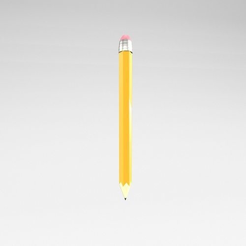 Pencil v1 001 Low-poly 3D model