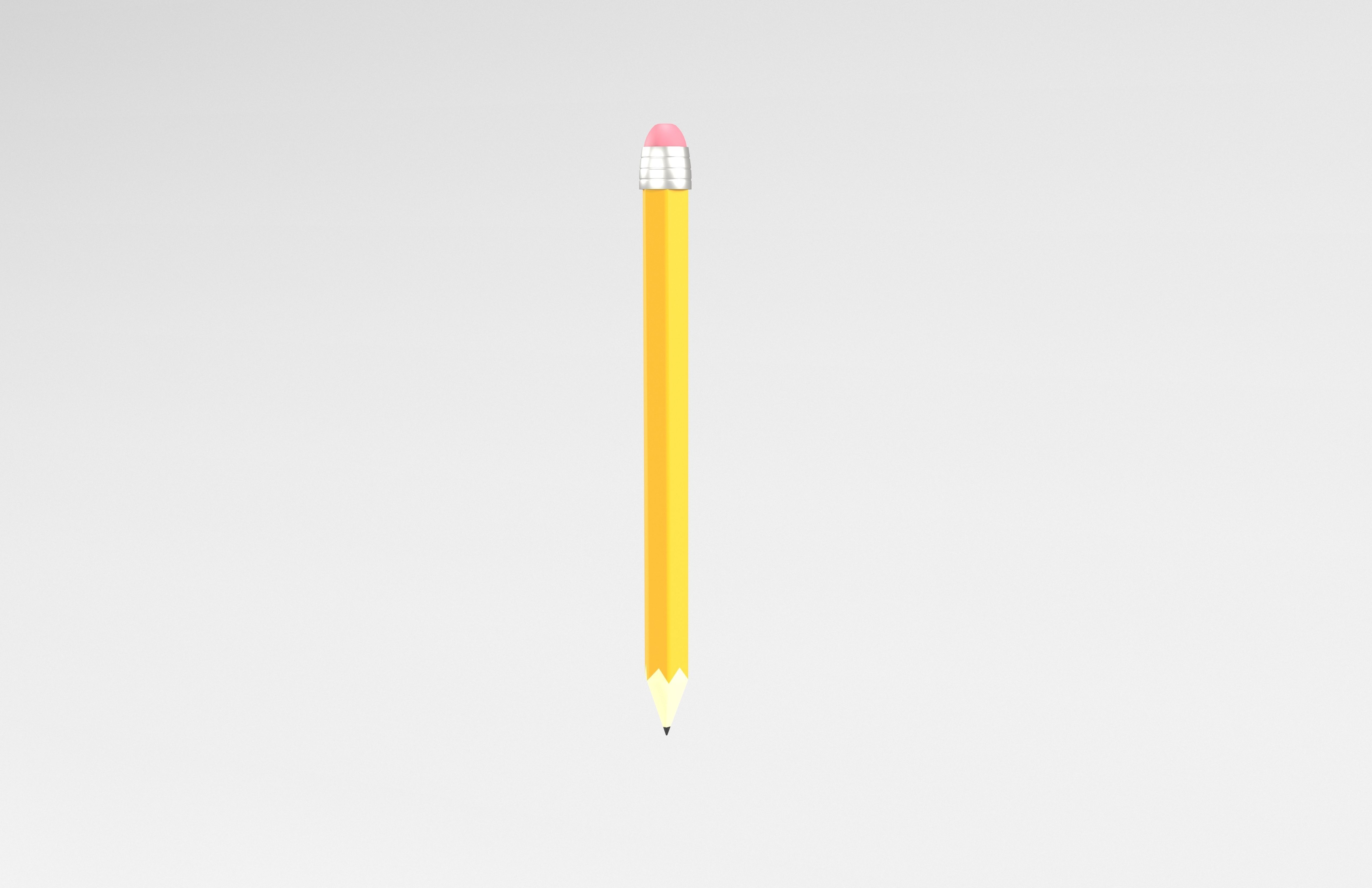 Pencil v1 001 Low-poly 3D model_2
