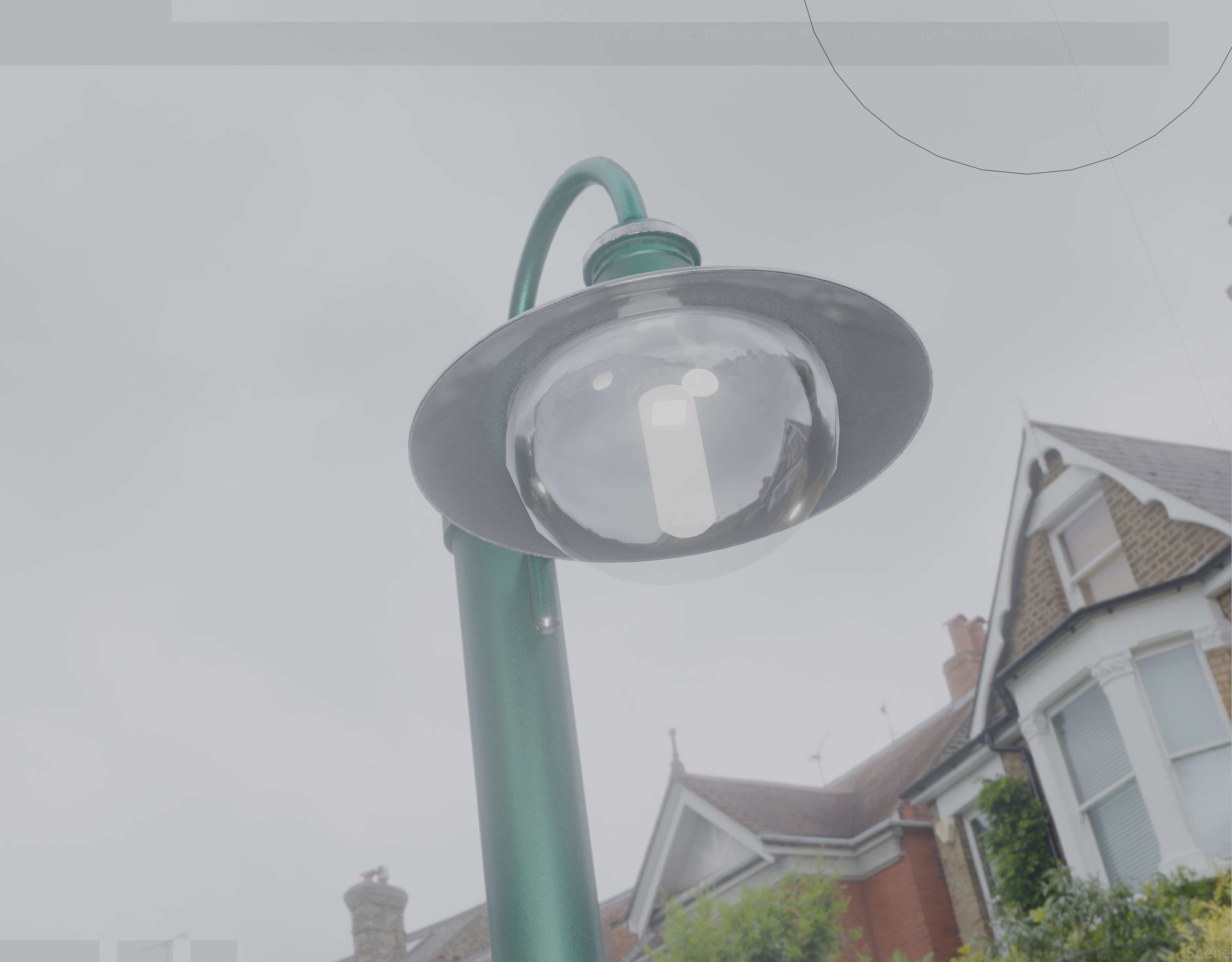 Street Light -7- Moss Green Version -1 Lamp- Low-poly 3D model_49
