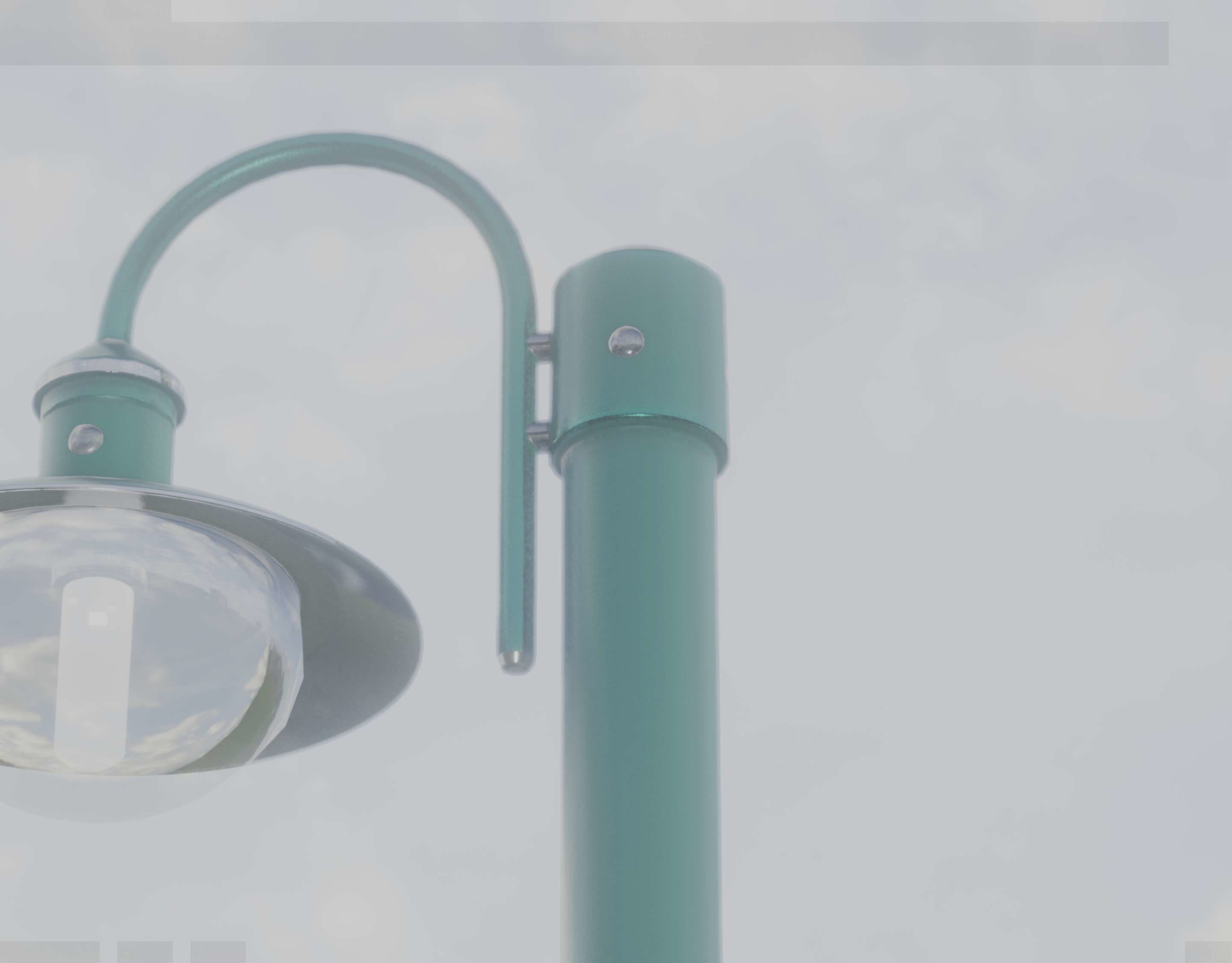 Street Light -7- Moss Green Version -1 Lamp- Low-poly 3D model_15