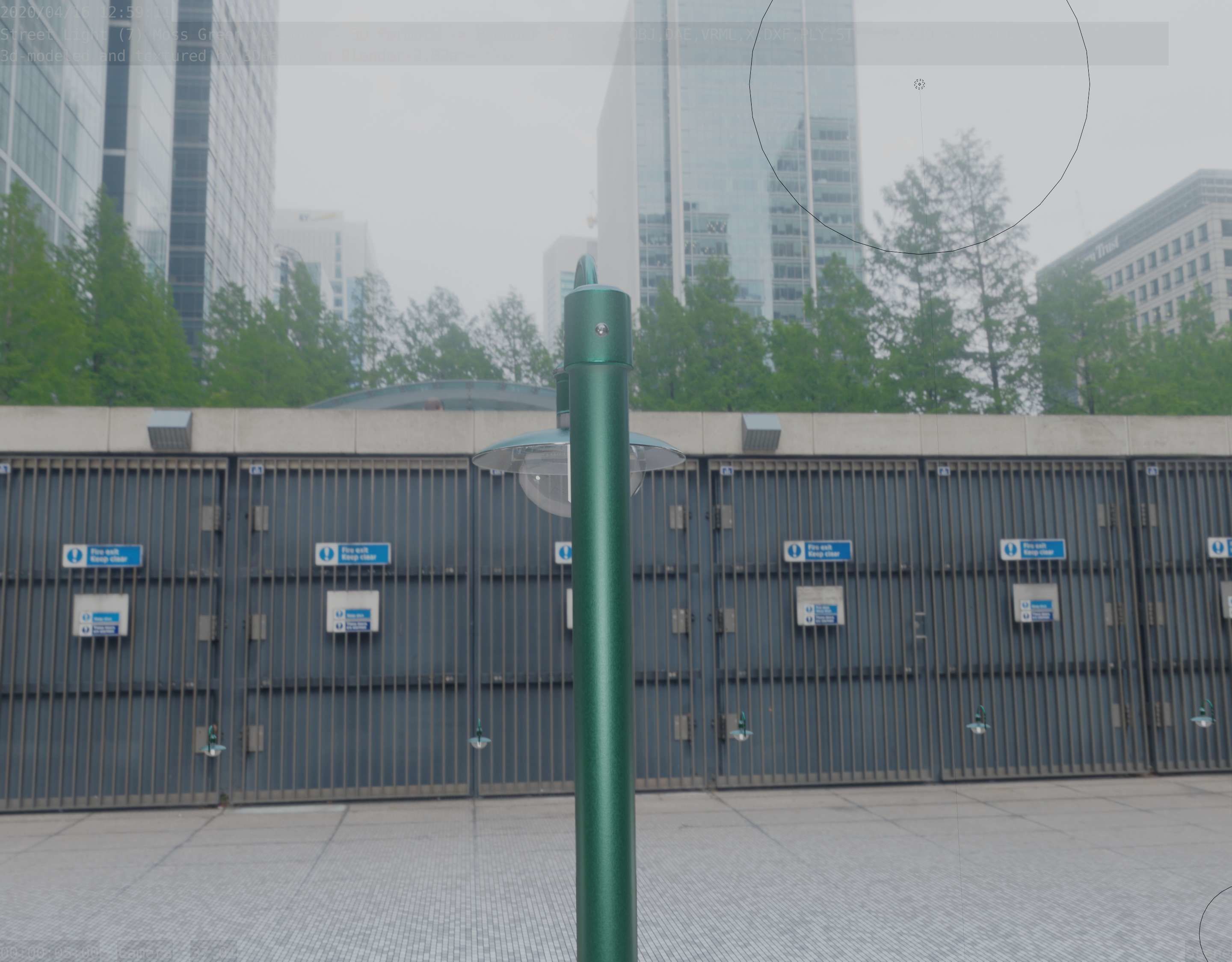 Street Light -7- Moss Green Version -1 Lamp- Low-poly 3D model_33