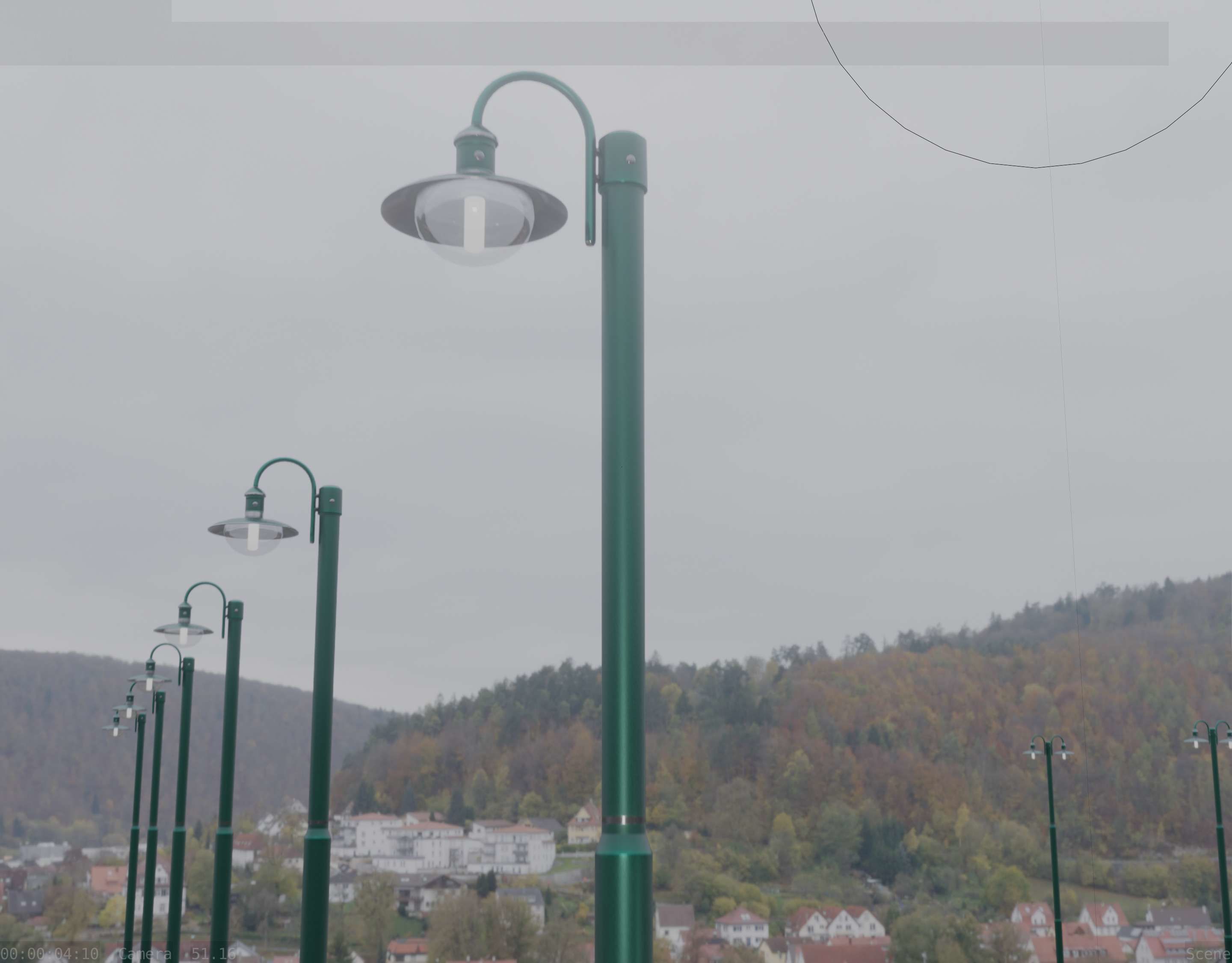 Street Light -7- Moss Green Version -1 Lamp- Low-poly 3D model_26