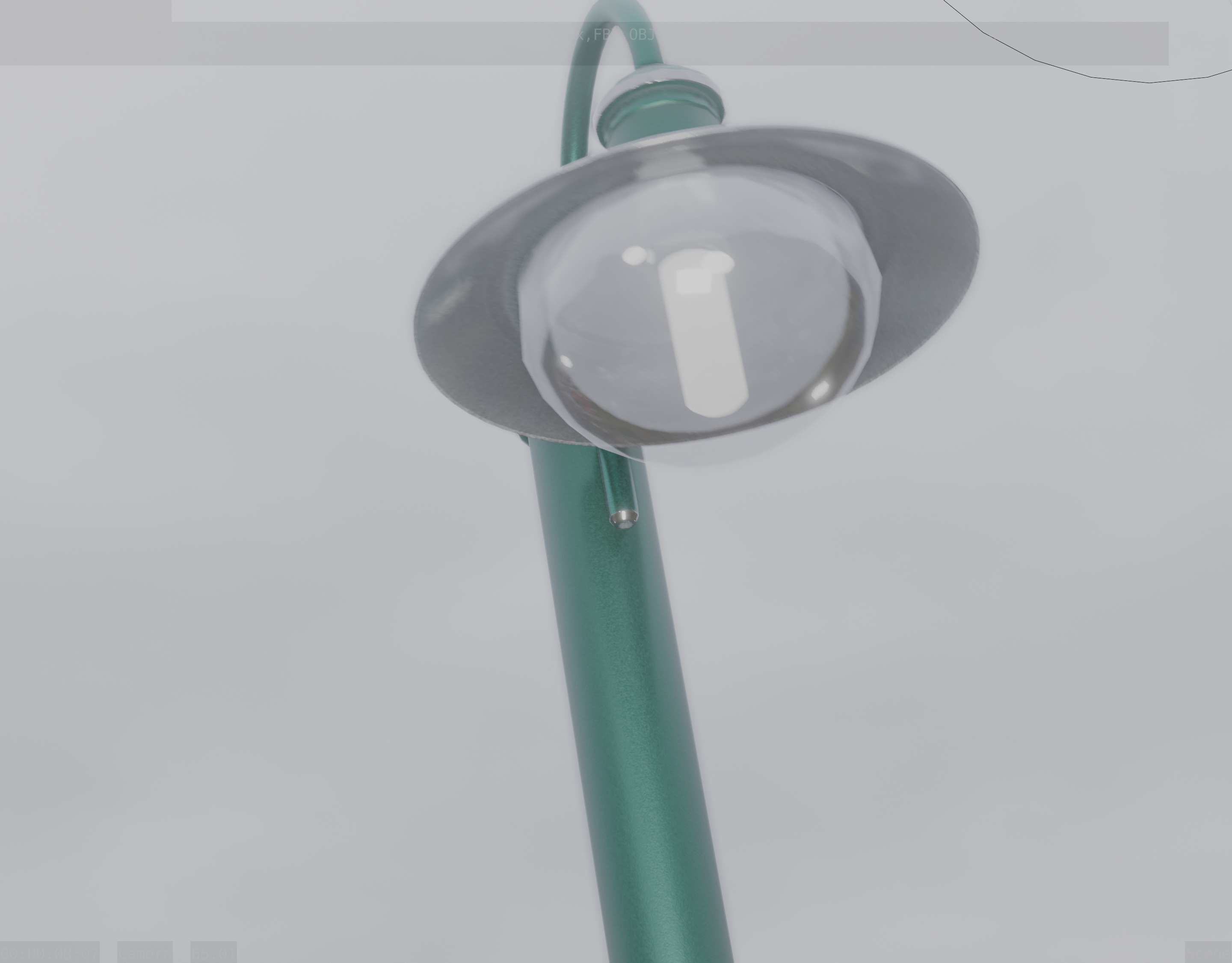 Street Light -7- Moss Green Version -1 Lamp- Low-poly 3D model_99