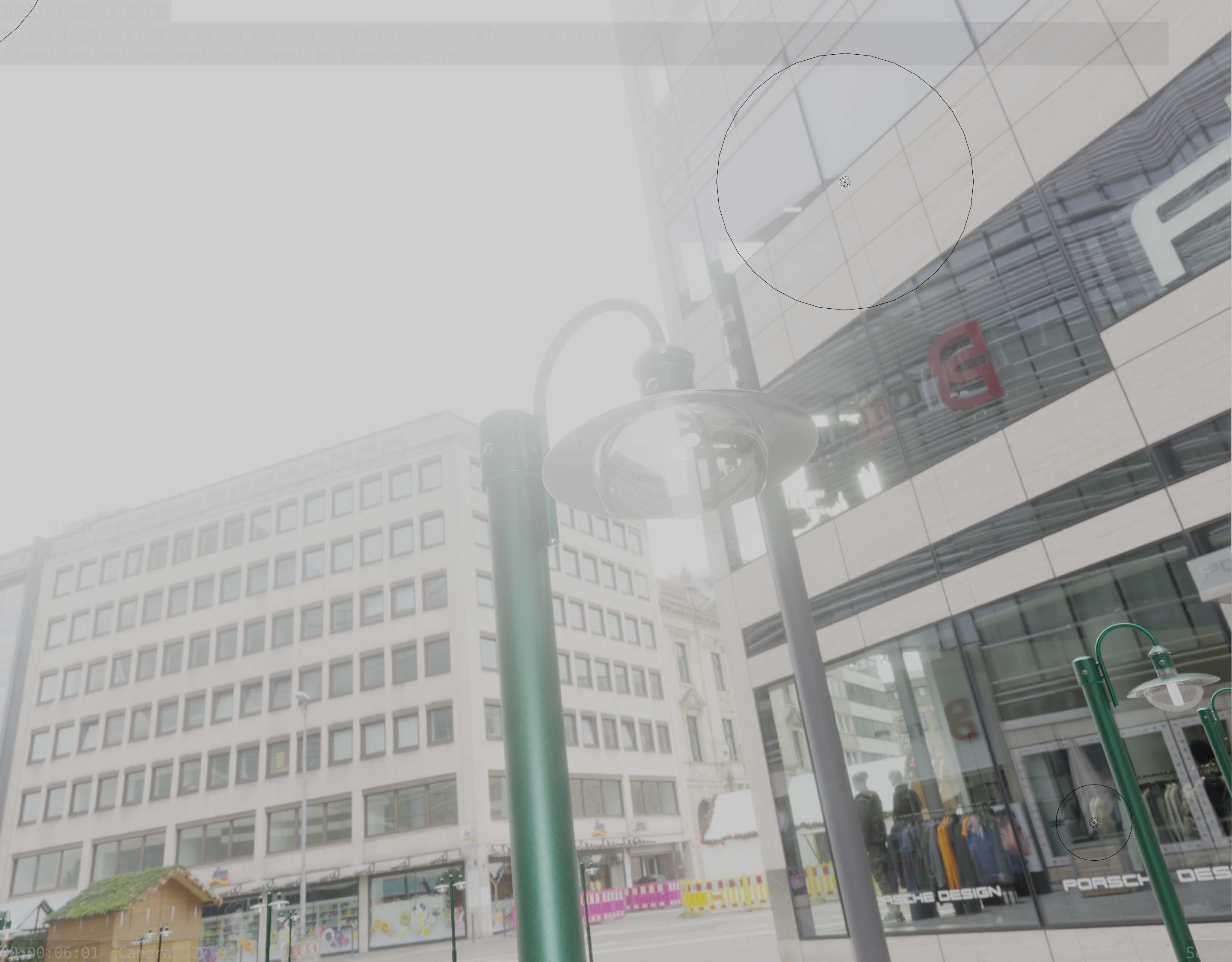 Street Light -7- Moss Green Version -1 Lamp- Low-poly 3D model_45