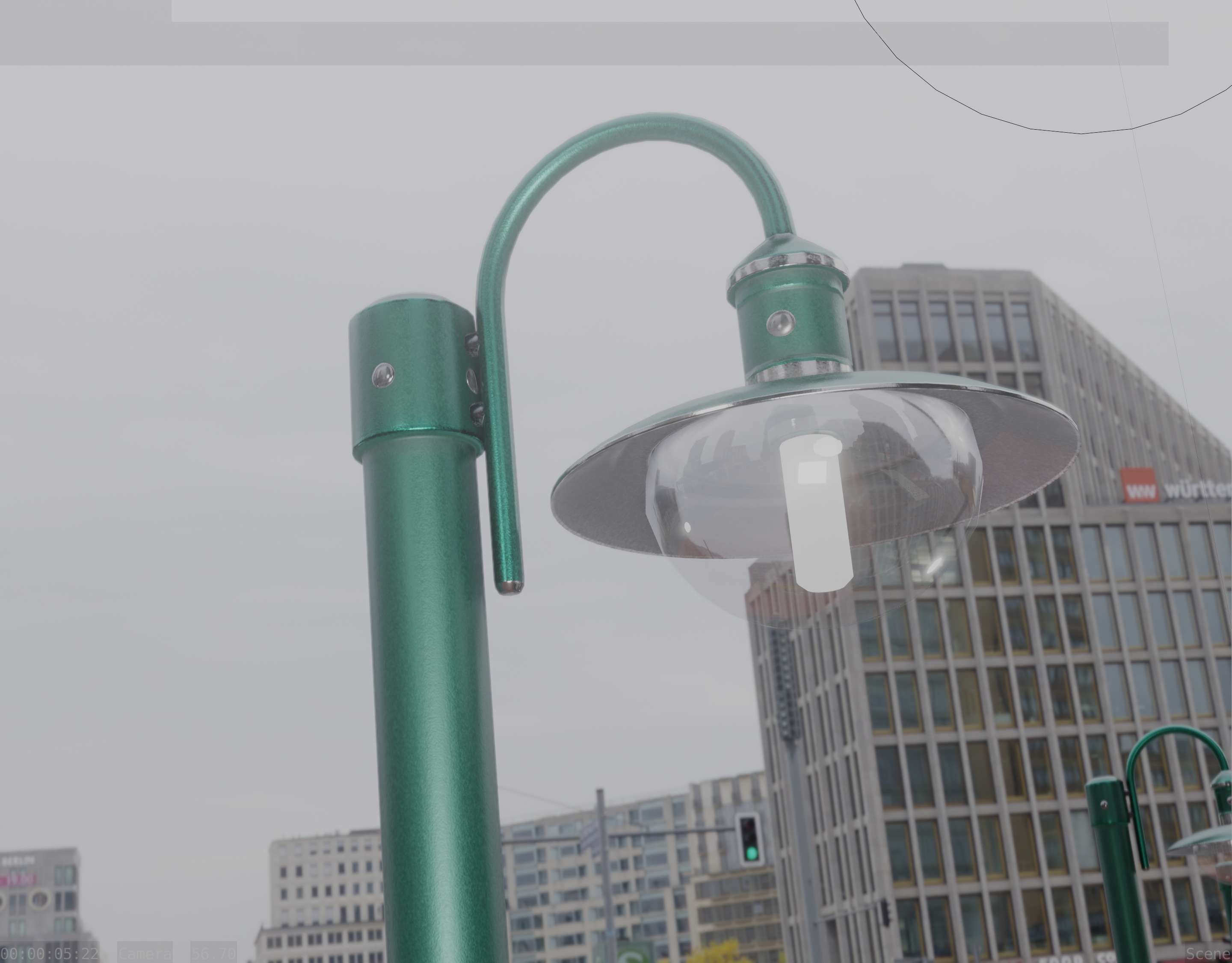 Street Light -7- Moss Green Version -1 Lamp- Low-poly 3D model_42