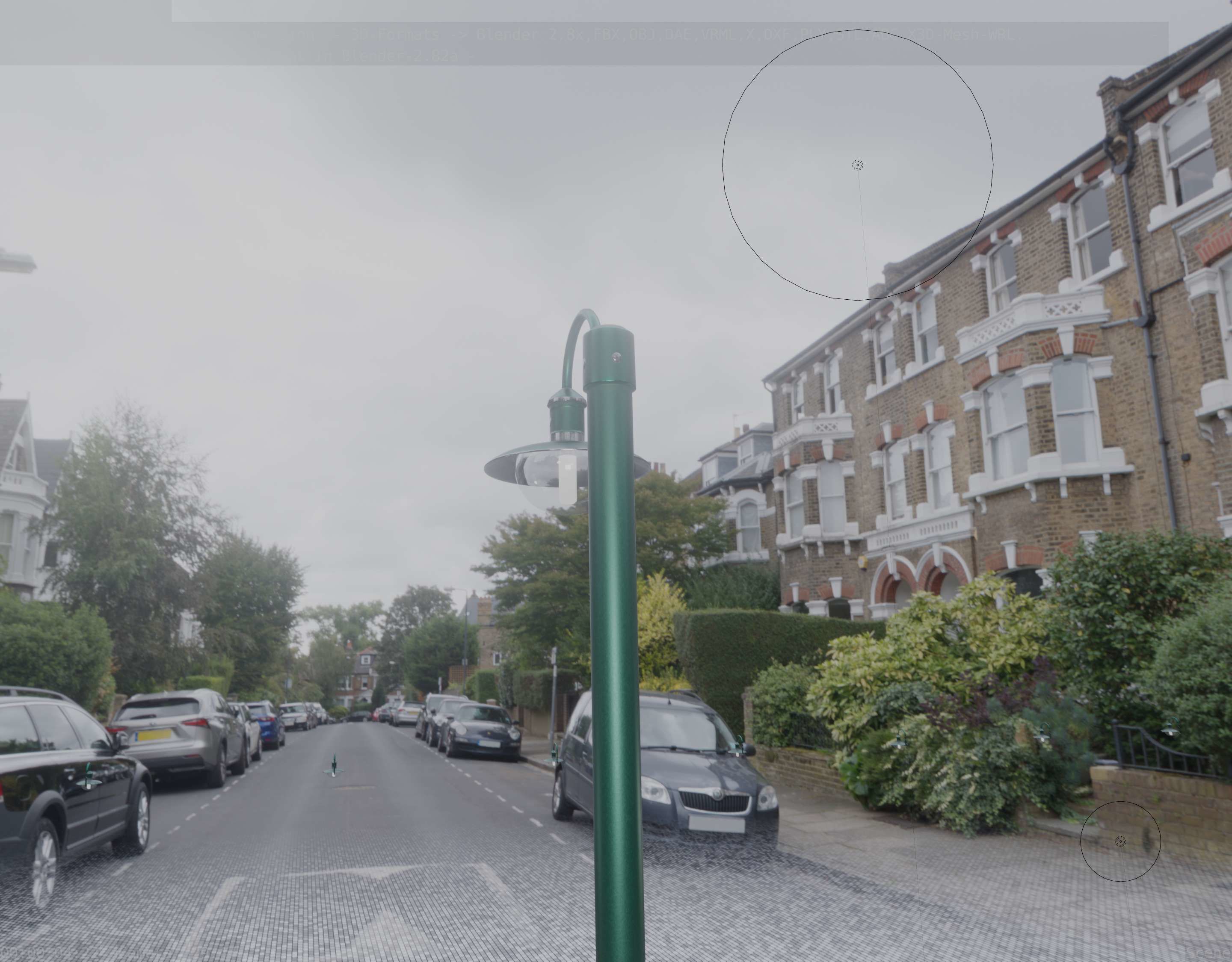 Street Light -7- Moss Green Version -1 Lamp- Low-poly 3D model_31