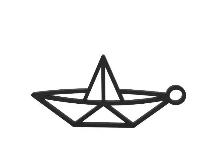 Keychain boat charm 3D print model_0