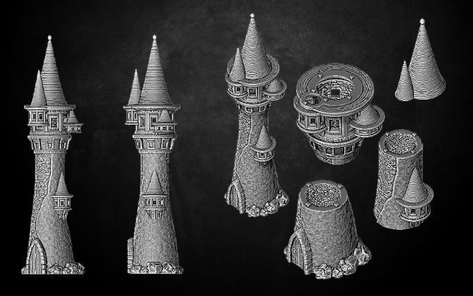 Heresylab - Fantasy Towers Set of 6 3D print model_5