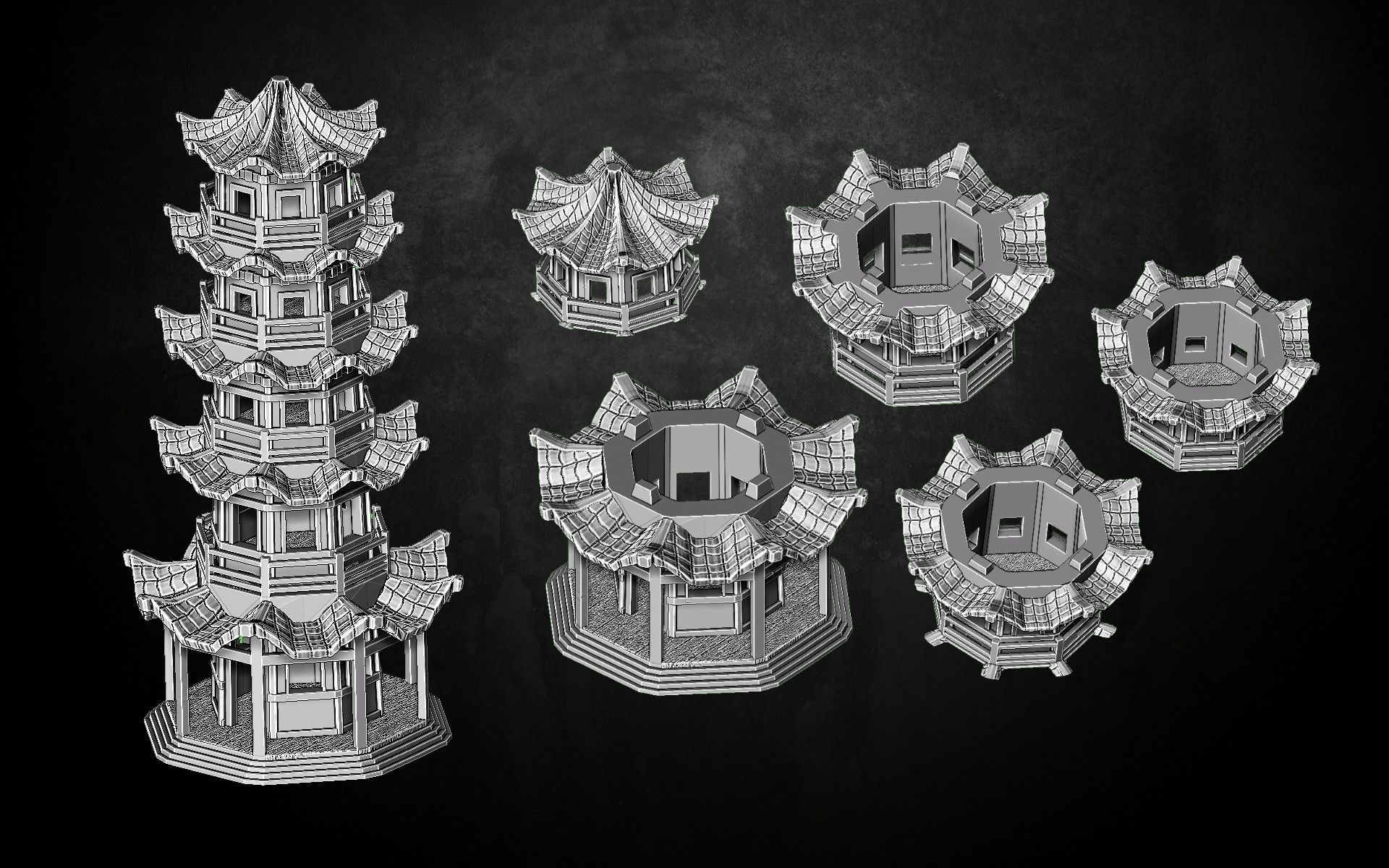 Heresylab - Fantasy Towers Set of 6 3D print model_6