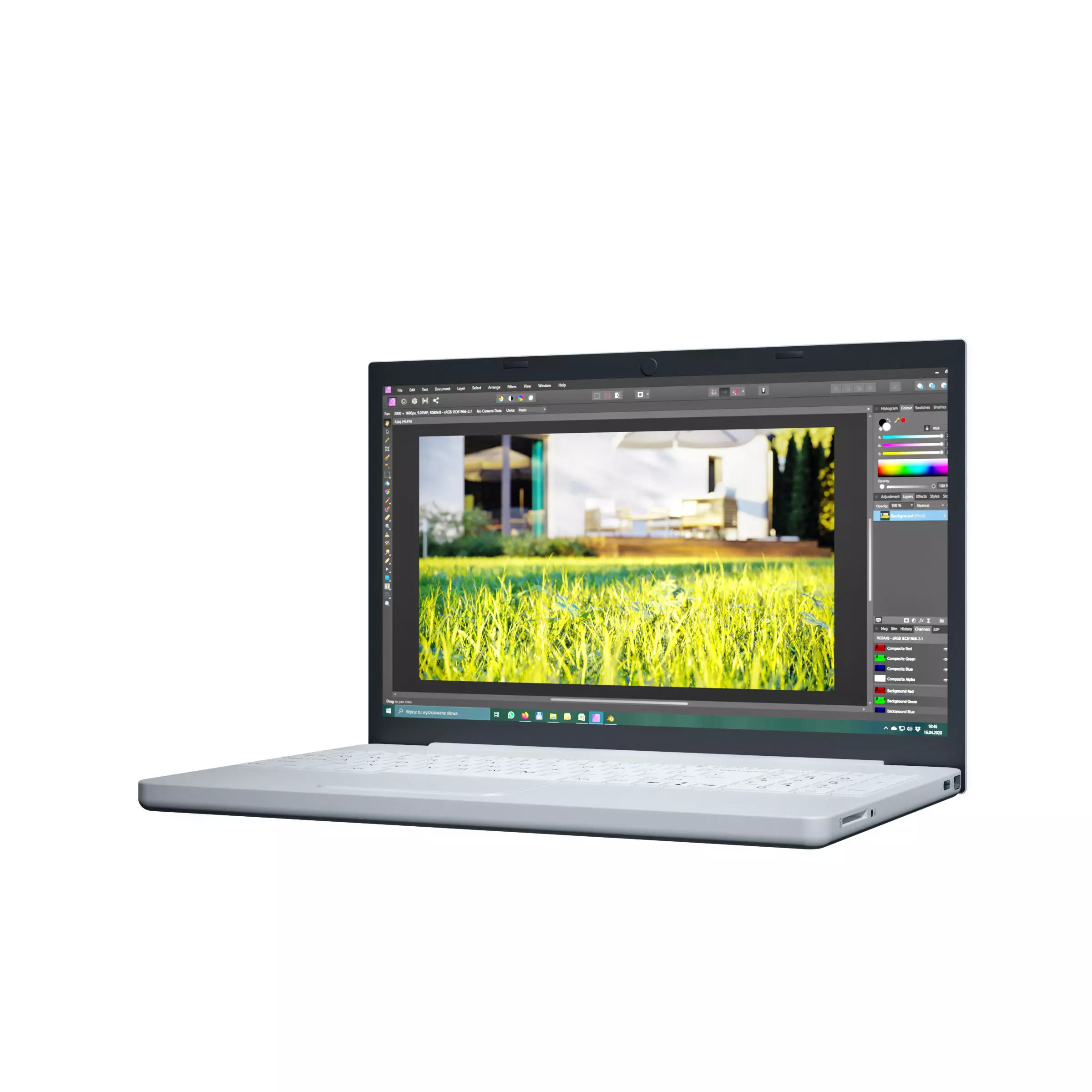 Notebook laptop with grassy field Free 3D model