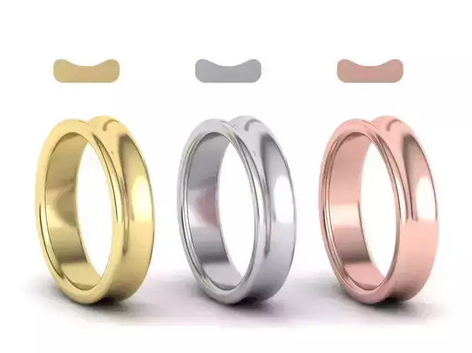 Concave Classic wedding band 5mm wide 3D print model