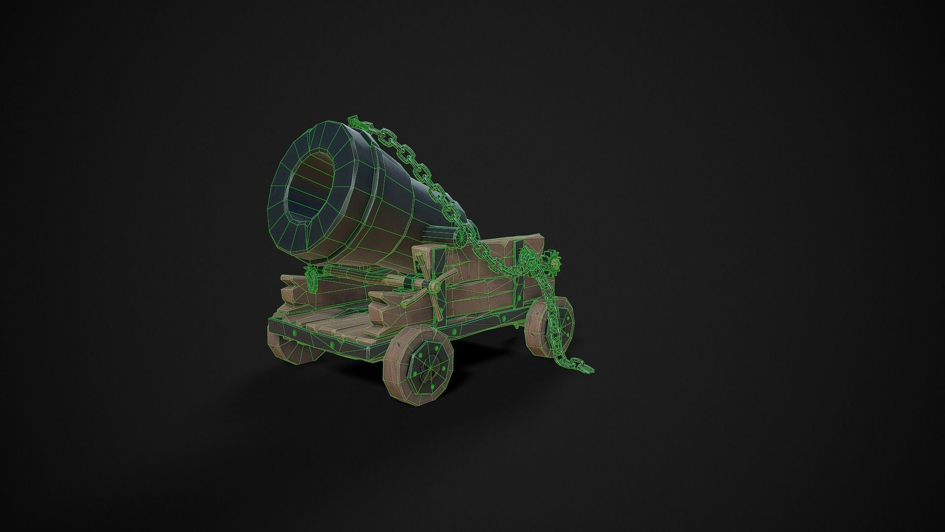 Stylized Pirate Cannons Pack Low-poly 3D model_12