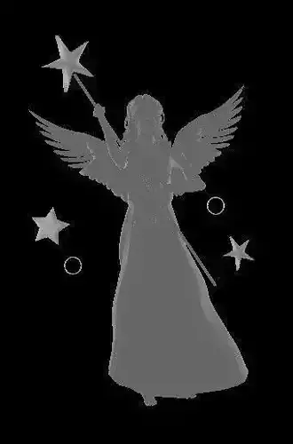 angel with wand and stars 3D model