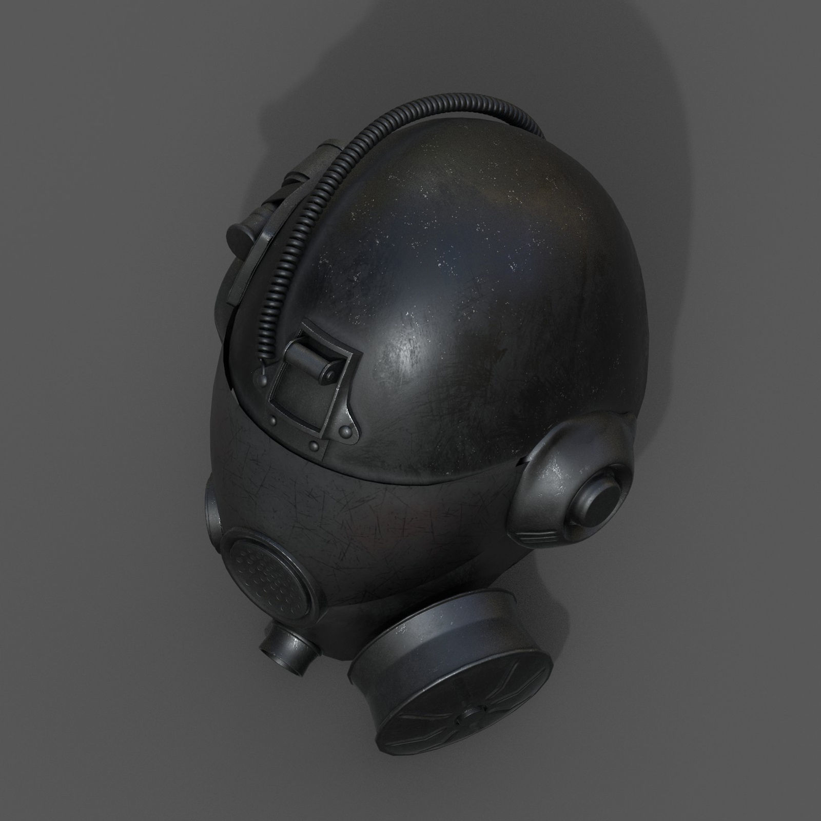 Helmet gas mask protection futuristic scifi fantasy Low-poly 3D model_12
