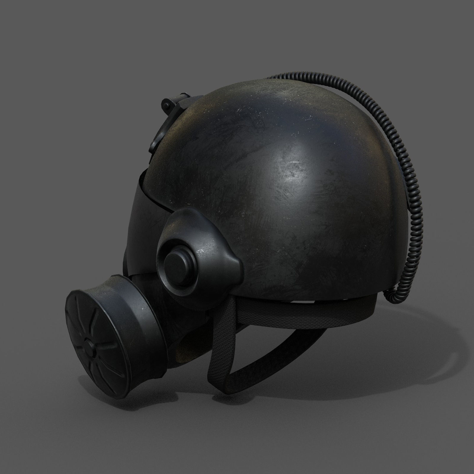 Helmet gas mask protection futuristic scifi fantasy Low-poly 3D model_8