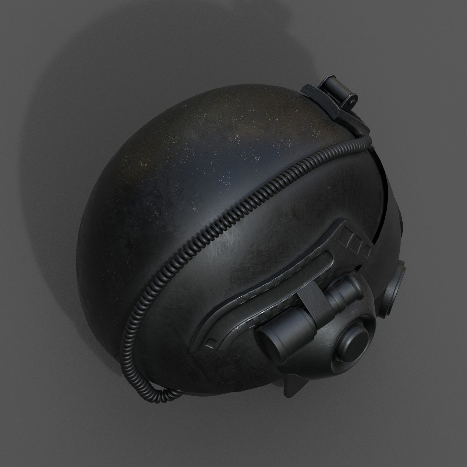 Helmet gas mask protection futuristic scifi fantasy Low-poly 3D model_7