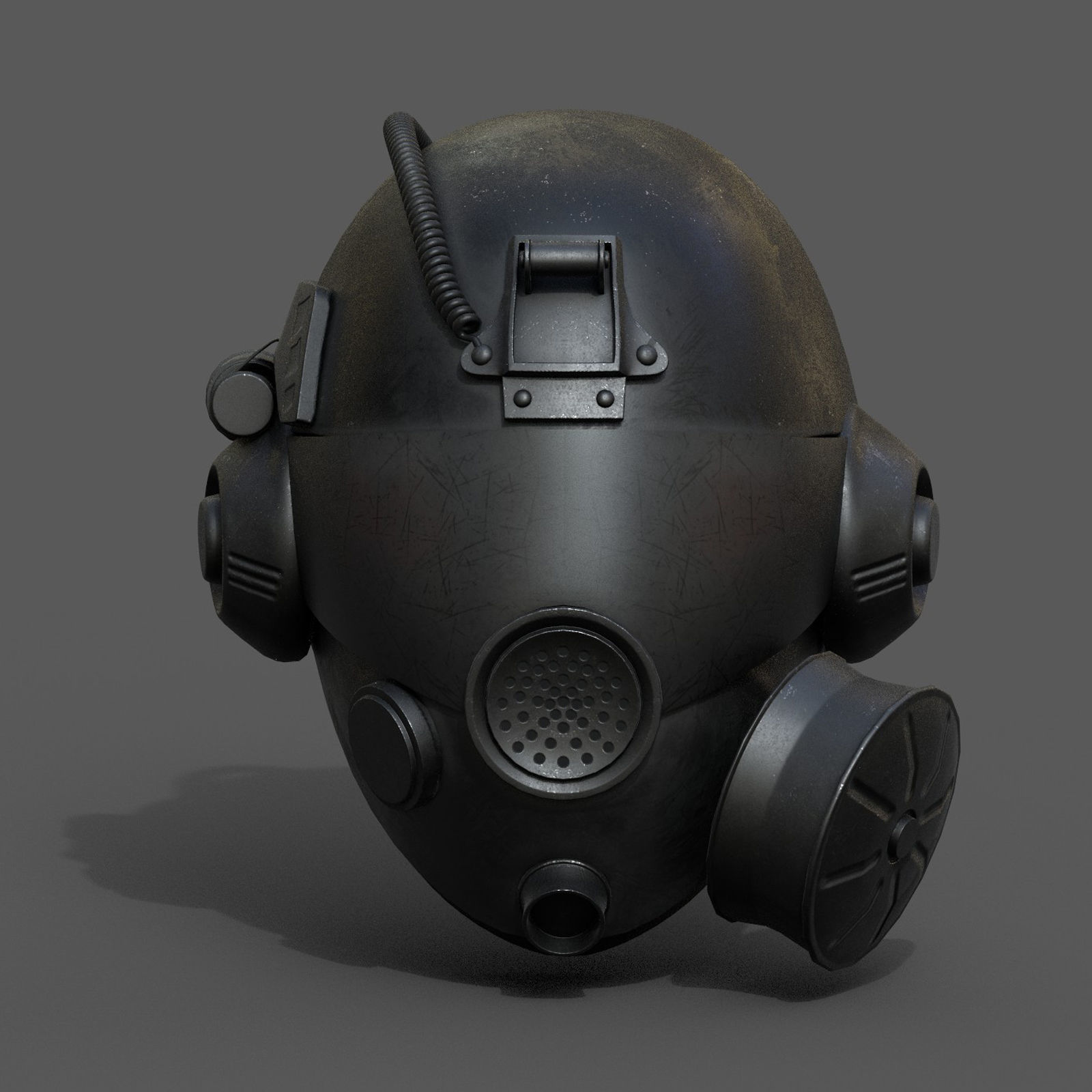 Helmet gas mask protection futuristic scifi fantasy Low-poly 3D model_1
