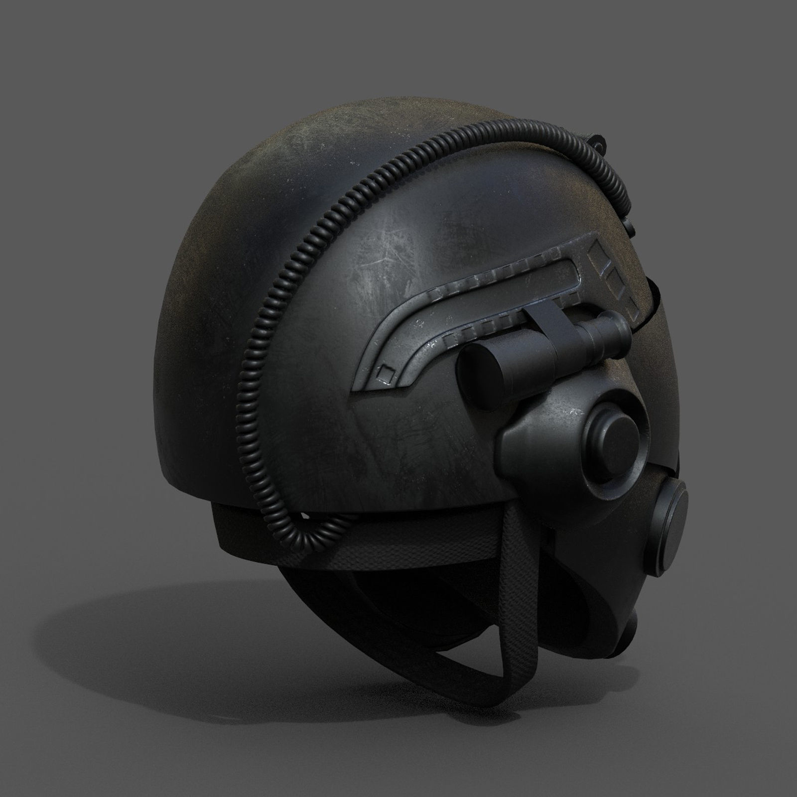 Helmet gas mask protection futuristic scifi fantasy Low-poly 3D model_6