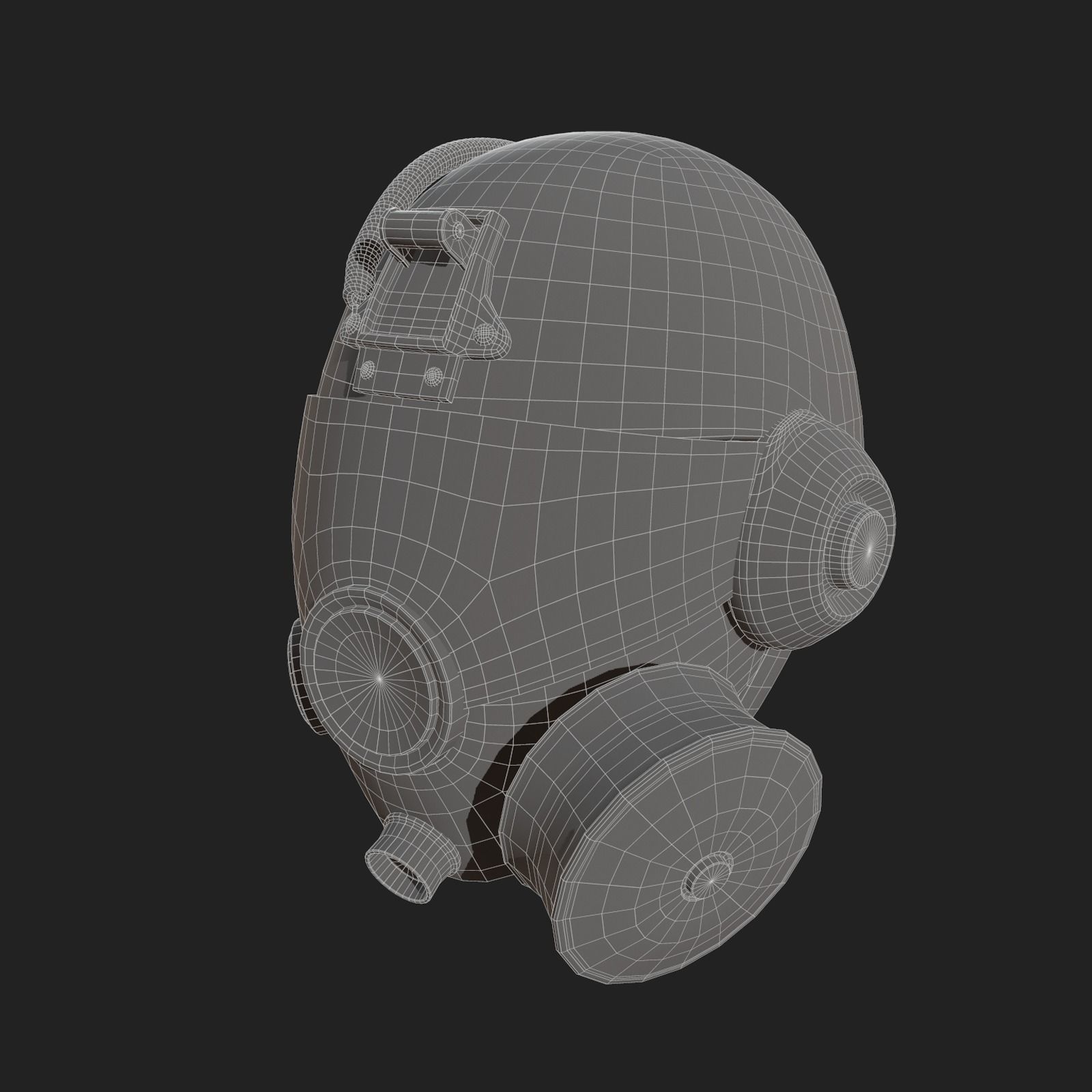 Helmet gas mask protection futuristic scifi fantasy Low-poly 3D model_11