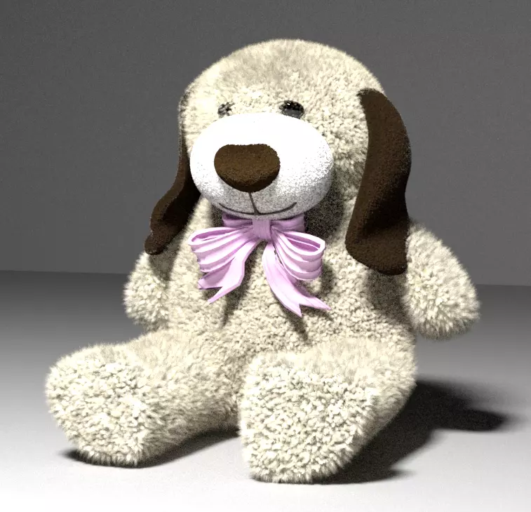 TheLittleOne teddy bear with bow 3D model_0