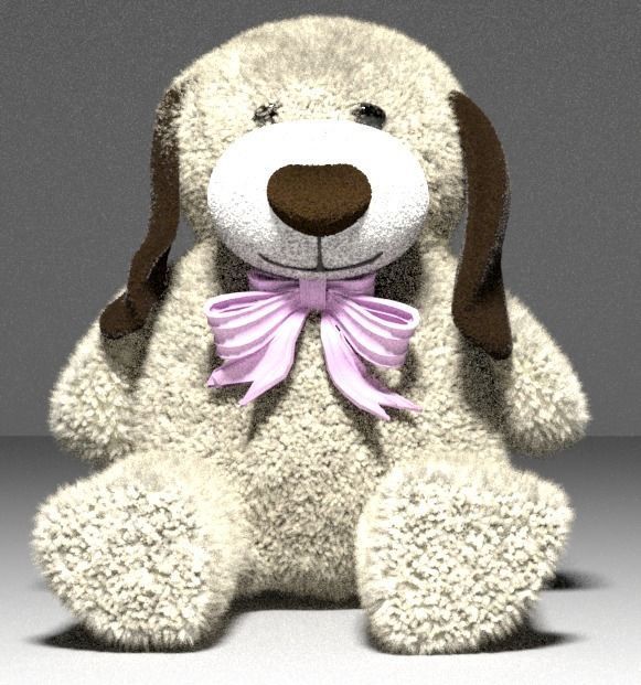 TheLittleOne teddy bear with bow 3D model_1