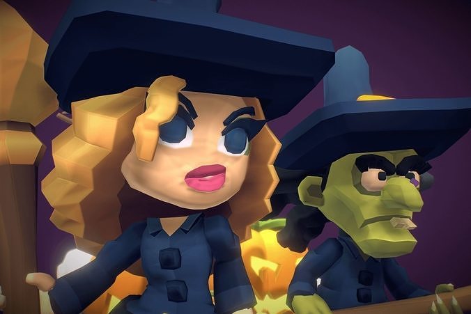 Halloween Witches - Proto Series Low-poly 3D model