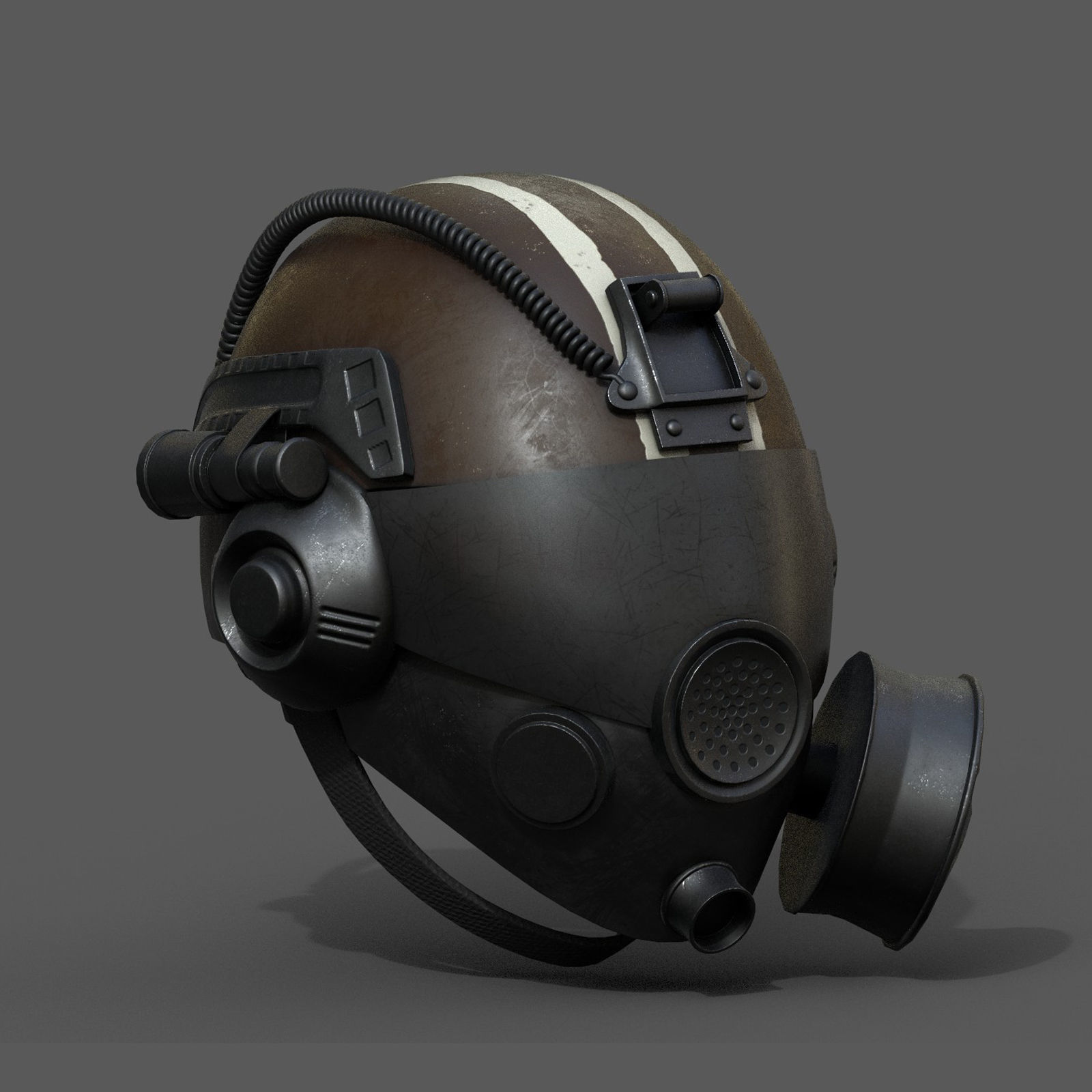 Helmet gas mask scifi military futuristic futuristic technology  Low-poly 3D model_1