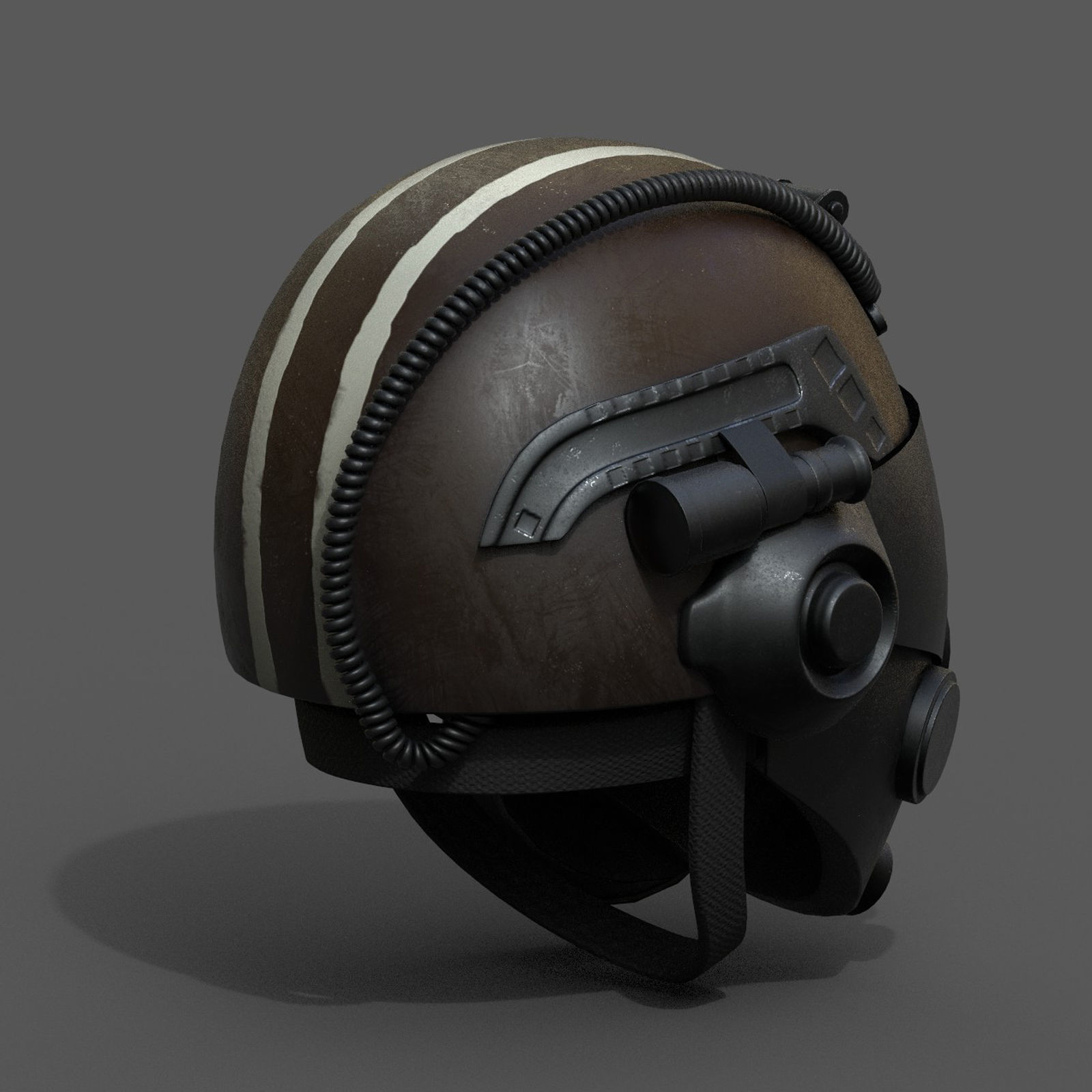 Helmet gas mask scifi military futuristic futuristic technology  Low-poly 3D model_8