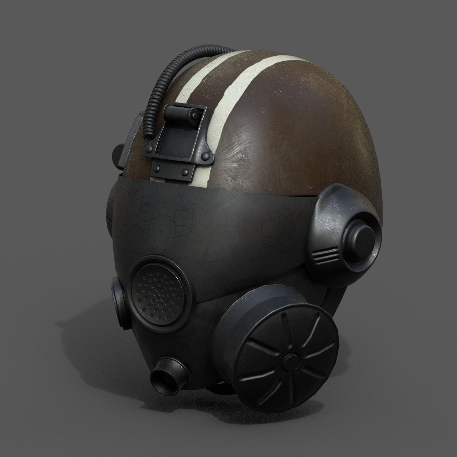 Helmet gas mask scifi military futuristic futuristic technology  Low-poly 3D model_5
