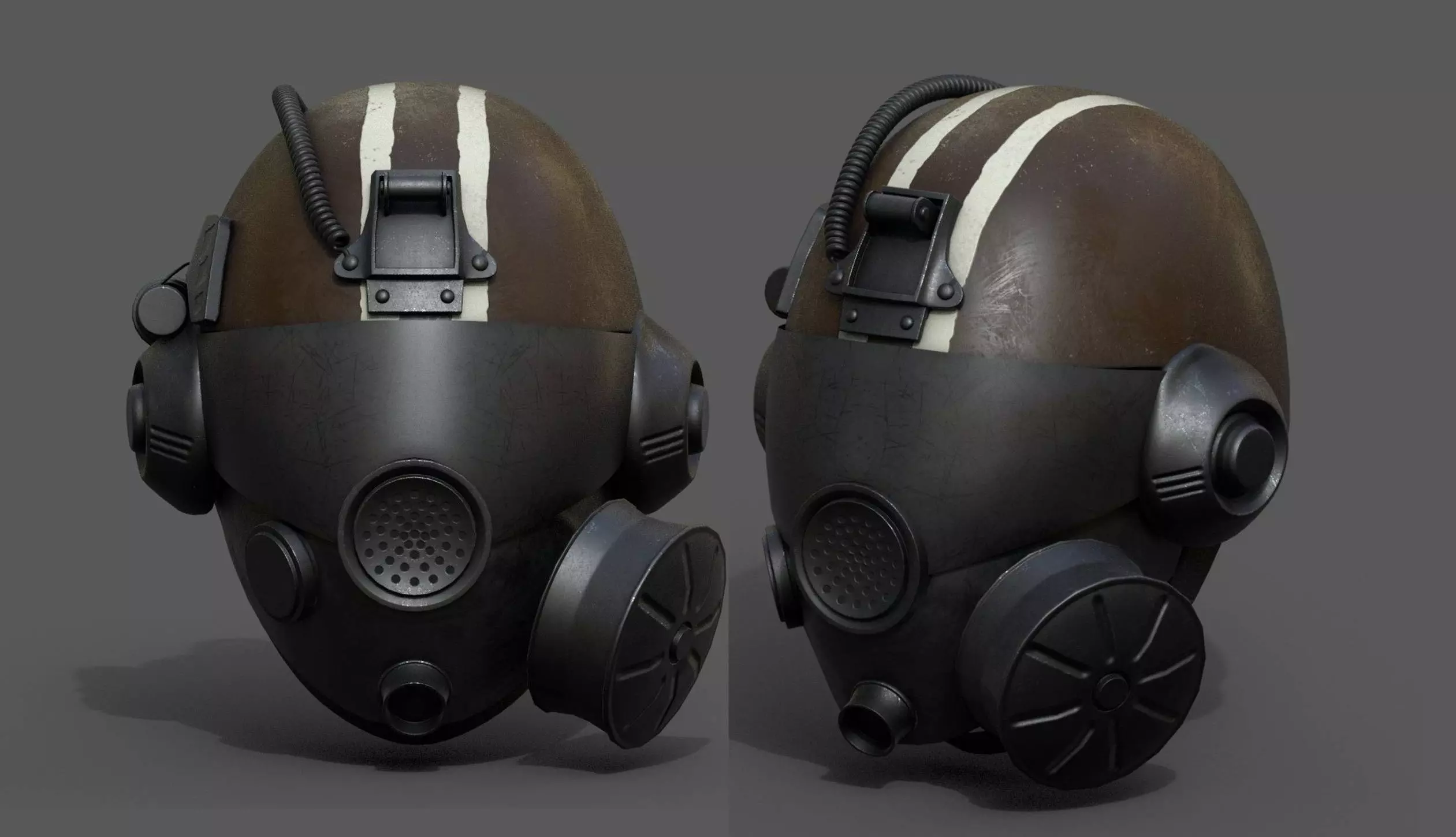 Helmet gas mask scifi military futuristic futuristic technology  Low-poly 3D model_0