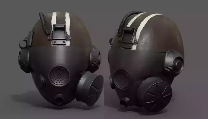 Helmet gas mask scifi military futuristic futuristic technology  Low-poly 3D model