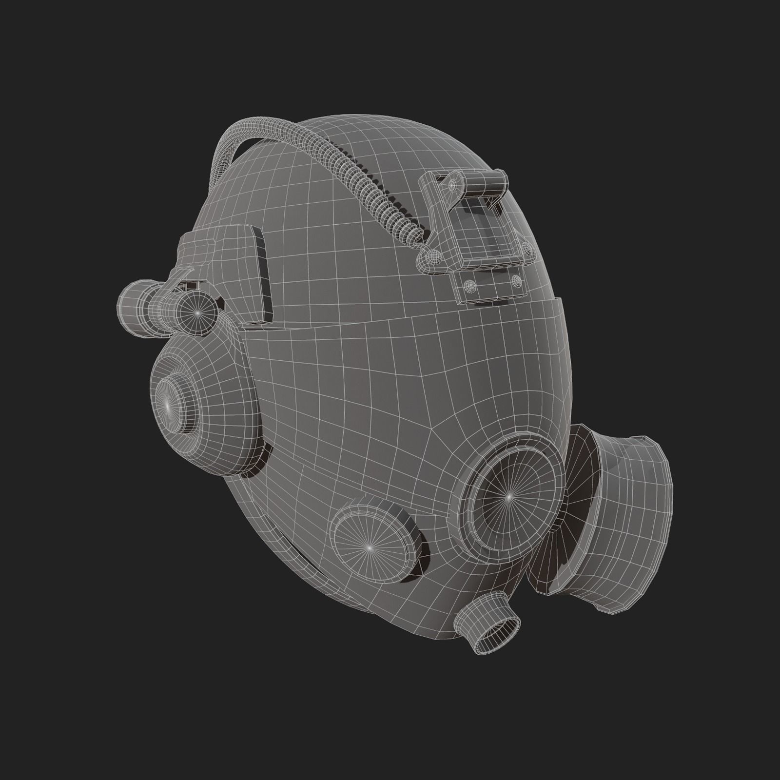 Helmet gas mask scifi military futuristic futuristic technology  Low-poly 3D model_12