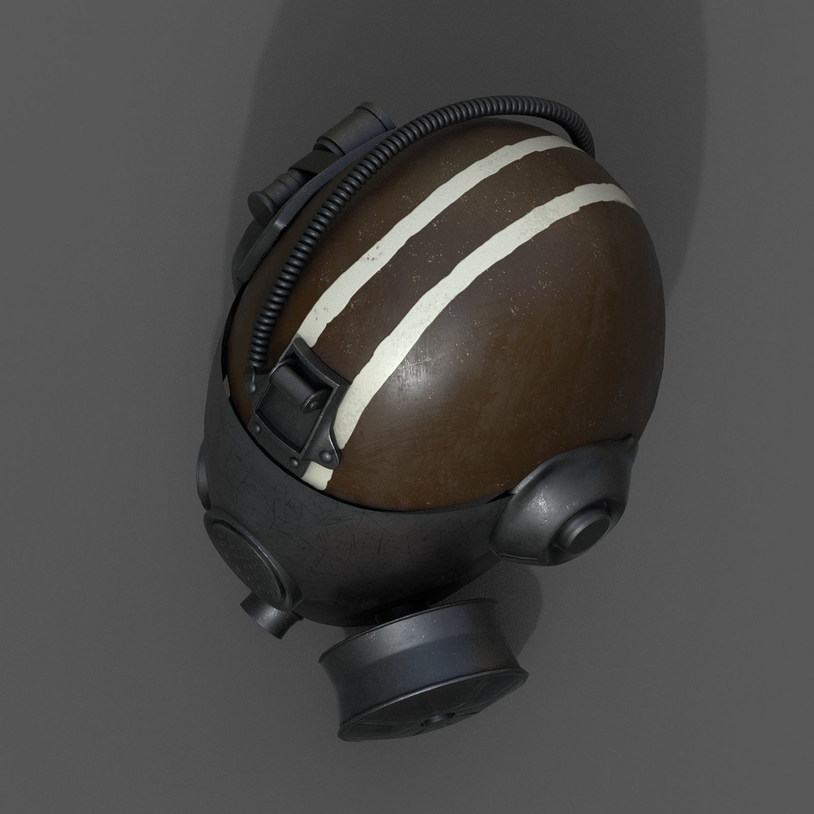 Helmet gas mask scifi military futuristic futuristic technology  Low-poly 3D model_6