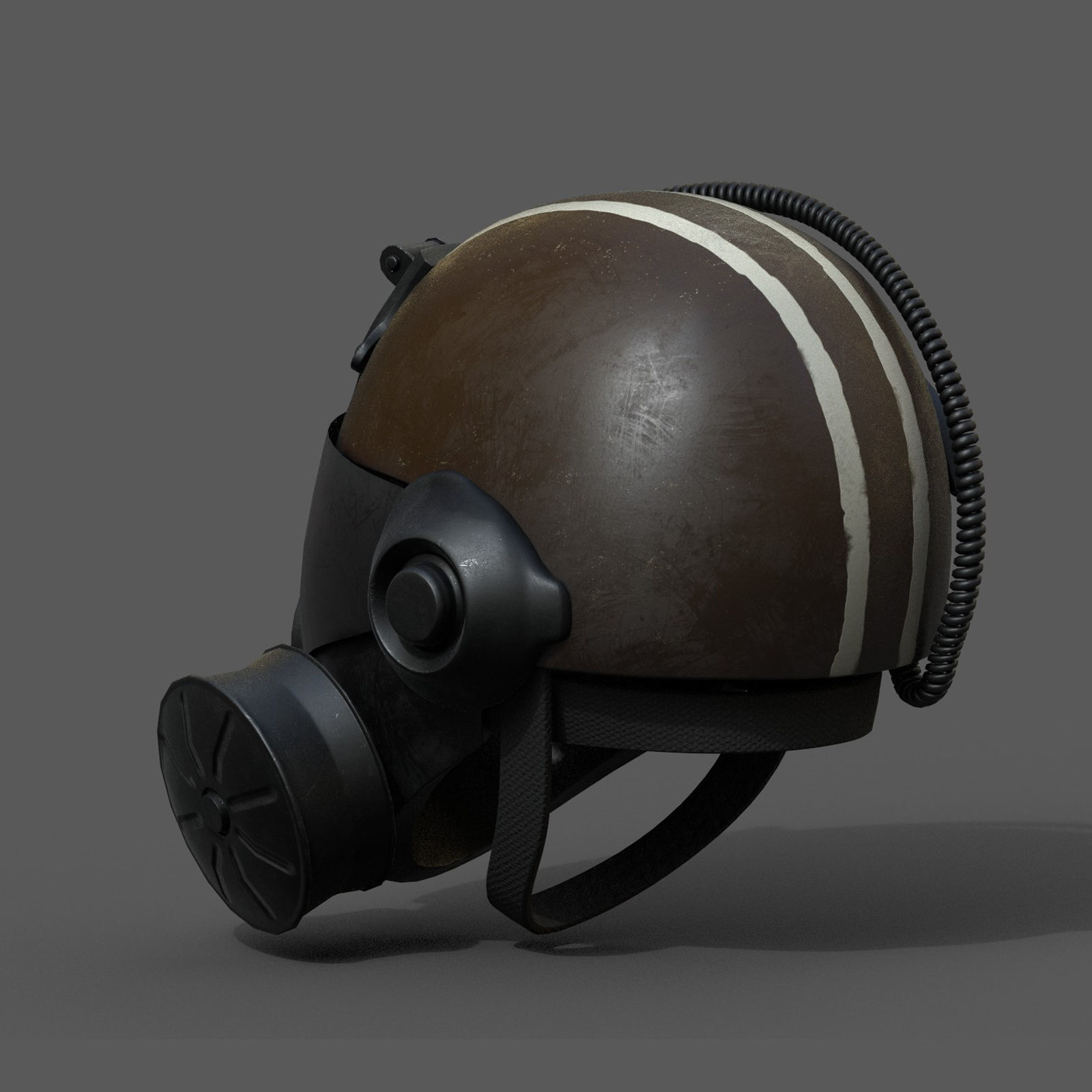 Helmet gas mask scifi military futuristic futuristic technology  Low-poly 3D model_7