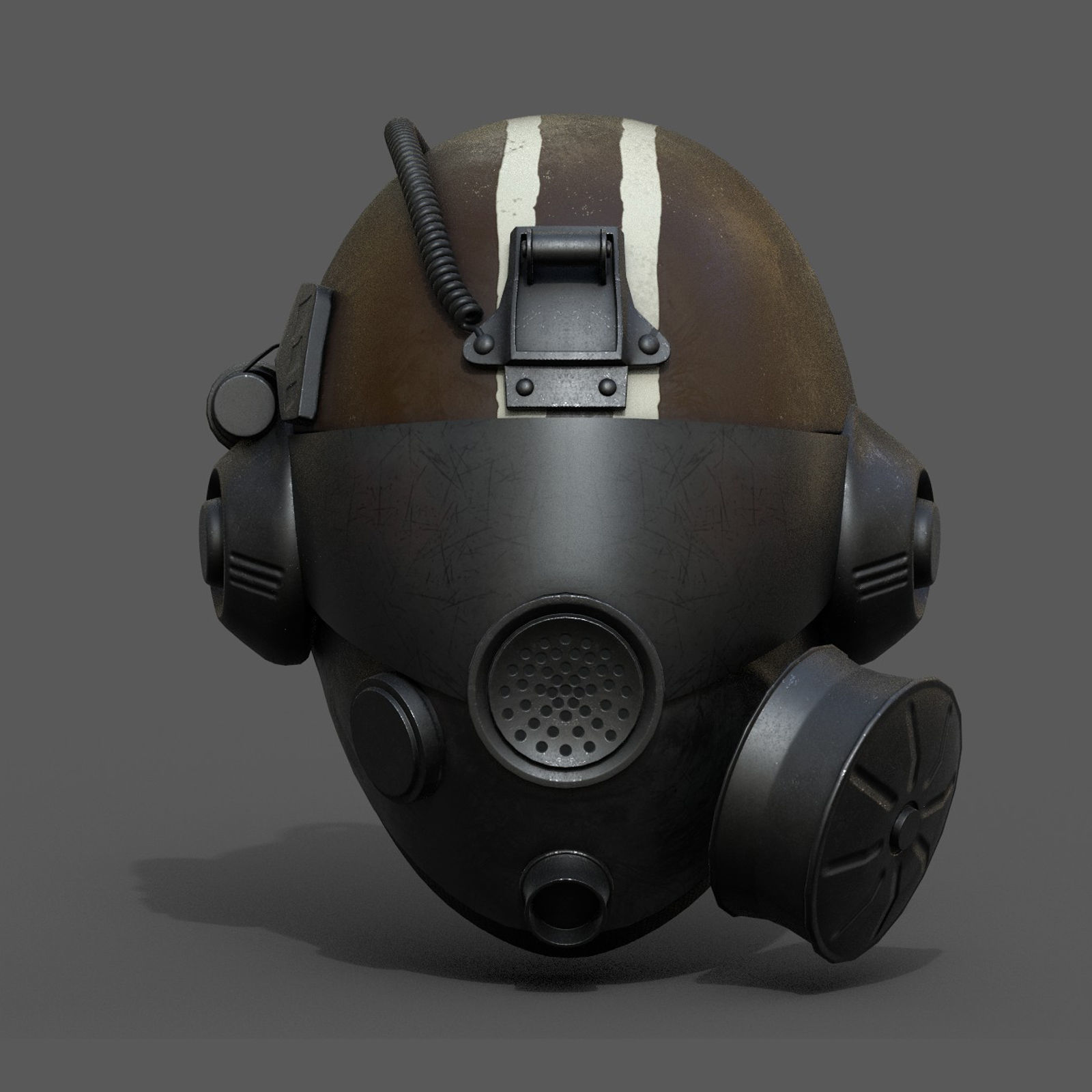 Helmet gas mask scifi military futuristic futuristic technology  Low-poly 3D model_4