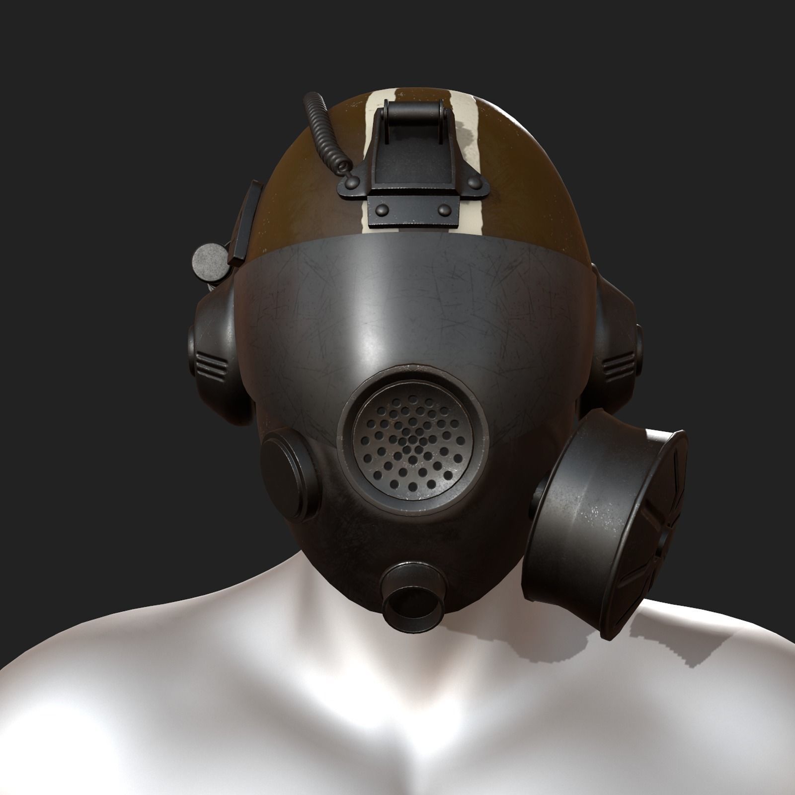 Helmet gas mask scifi military futuristic futuristic technology  Low-poly 3D model_2