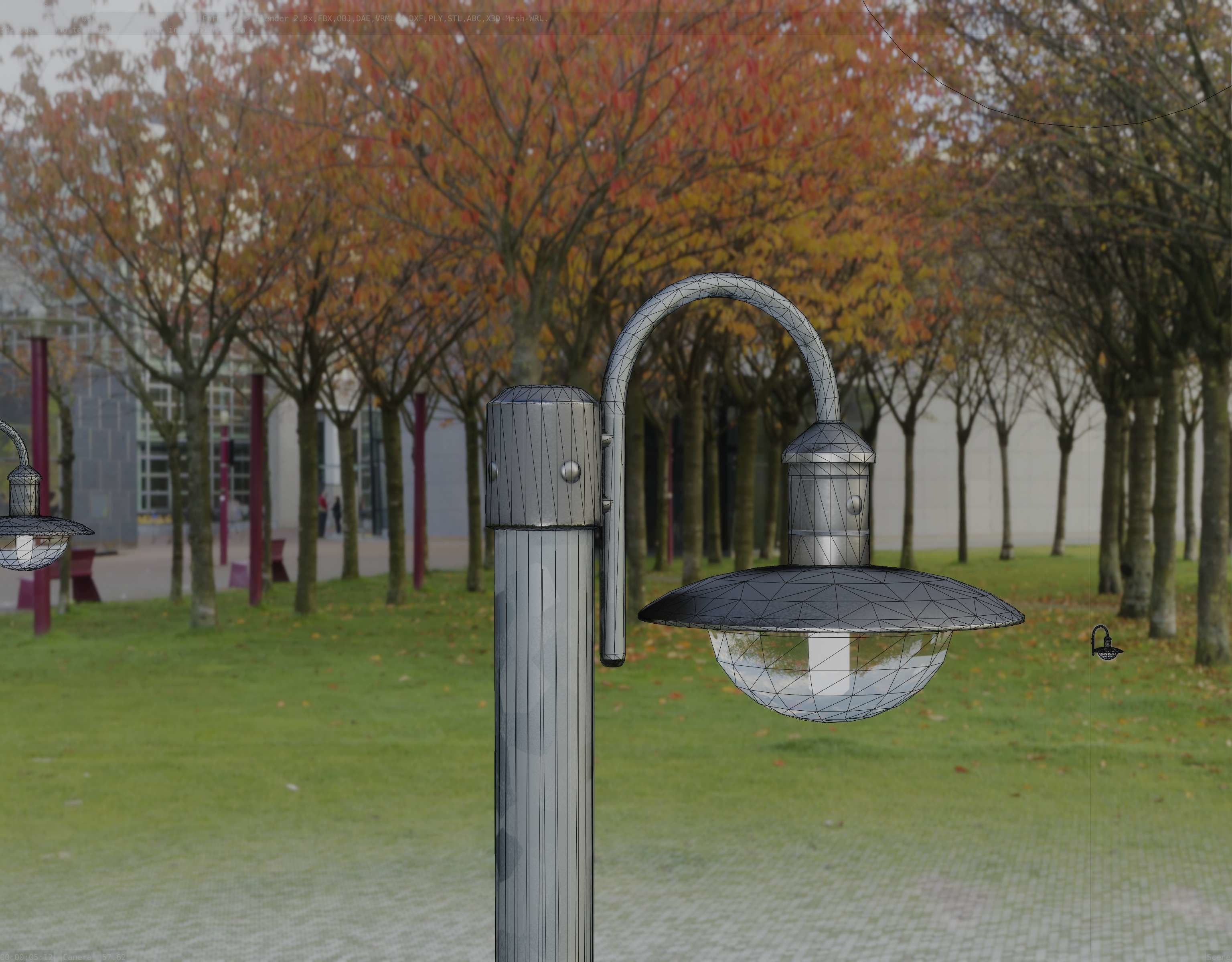 Street Light -7- Galvanized Version -1 Lamp-  Low-poly 3D model_54