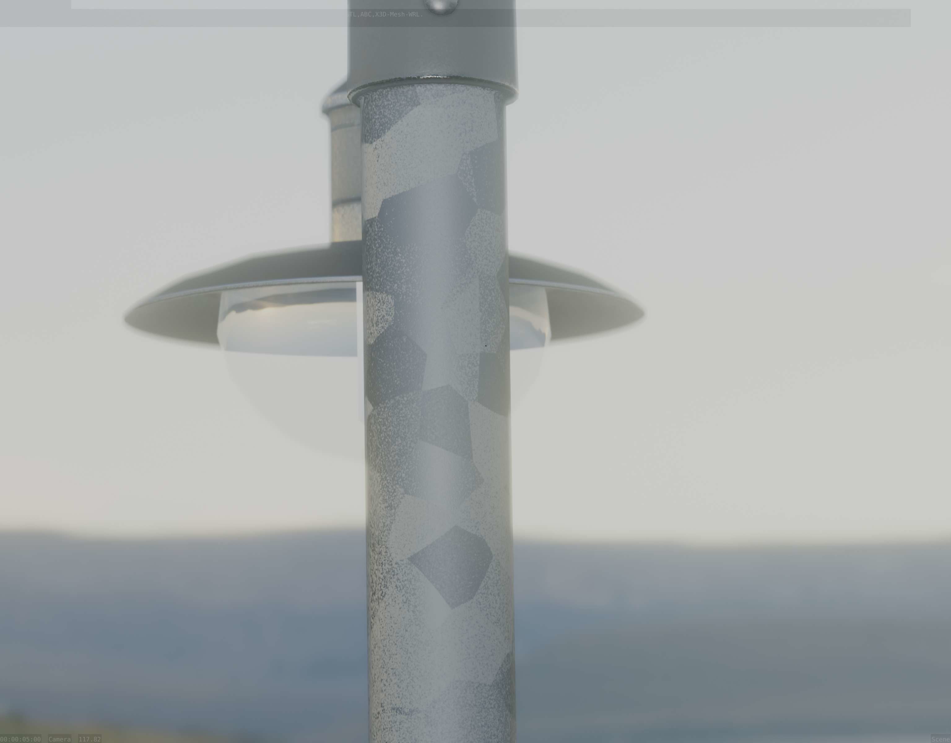 Street Light -7- Galvanized Version -1 Lamp-  Low-poly 3D model_46