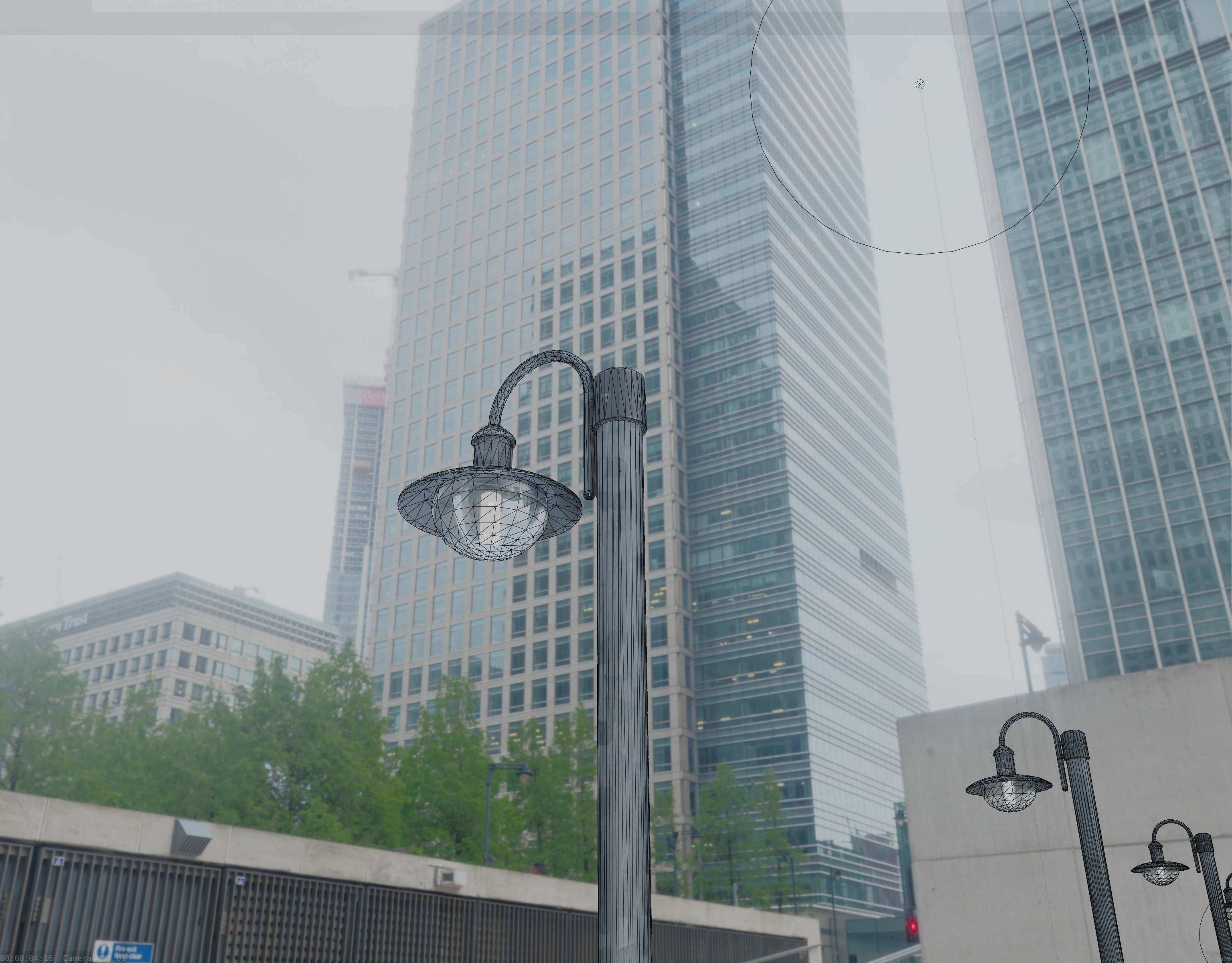 Street Light -7- Galvanized Version -1 Lamp-  Low-poly 3D model_41