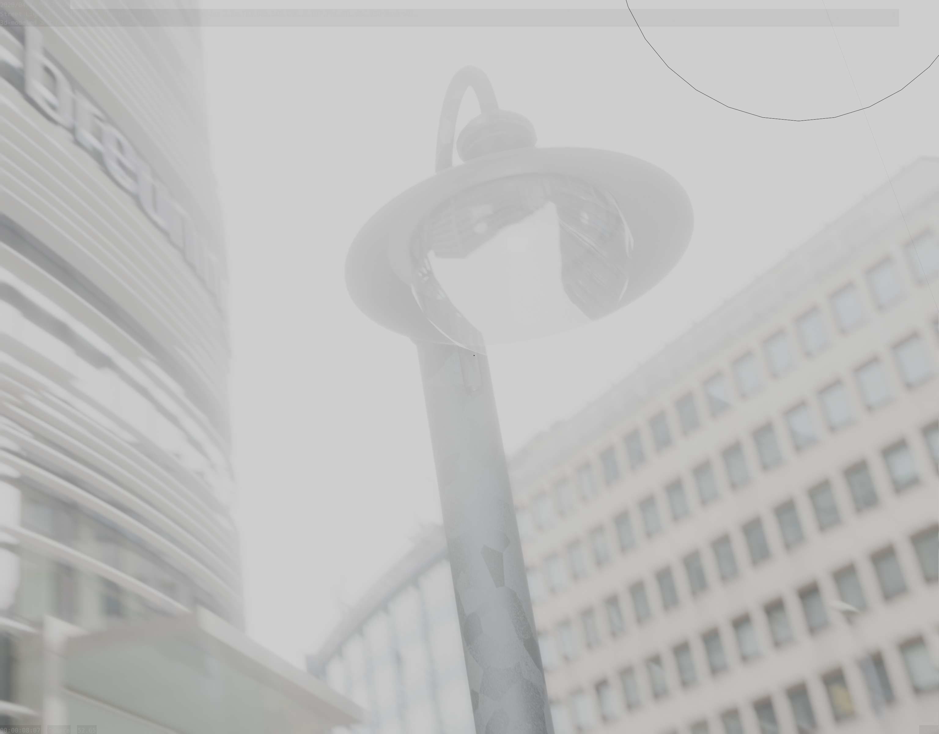 Street Light -7- Galvanized Version -1 Lamp-  Low-poly 3D model_99