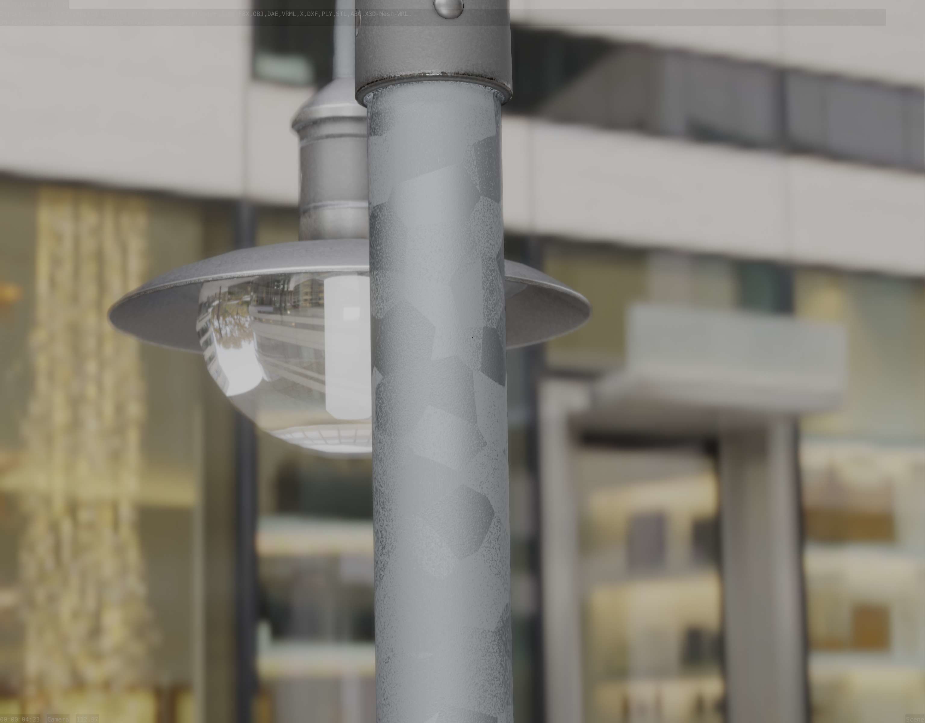 Street Light -7- Galvanized Version -1 Lamp-  Low-poly 3D model_6
