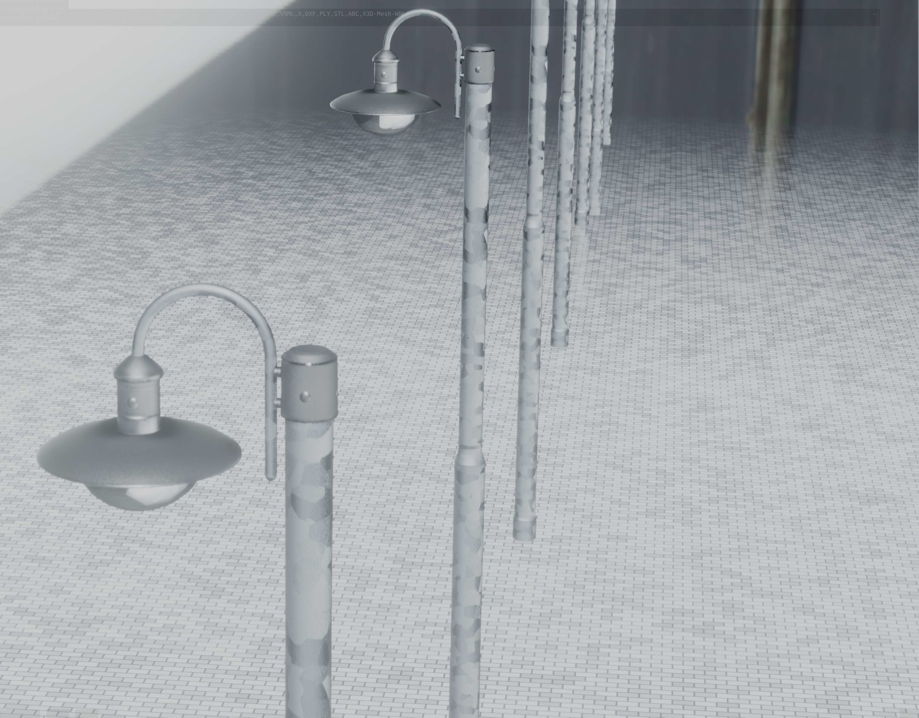 Street Light -7- Galvanized Version -1 Lamp-  Low-poly 3D model_70