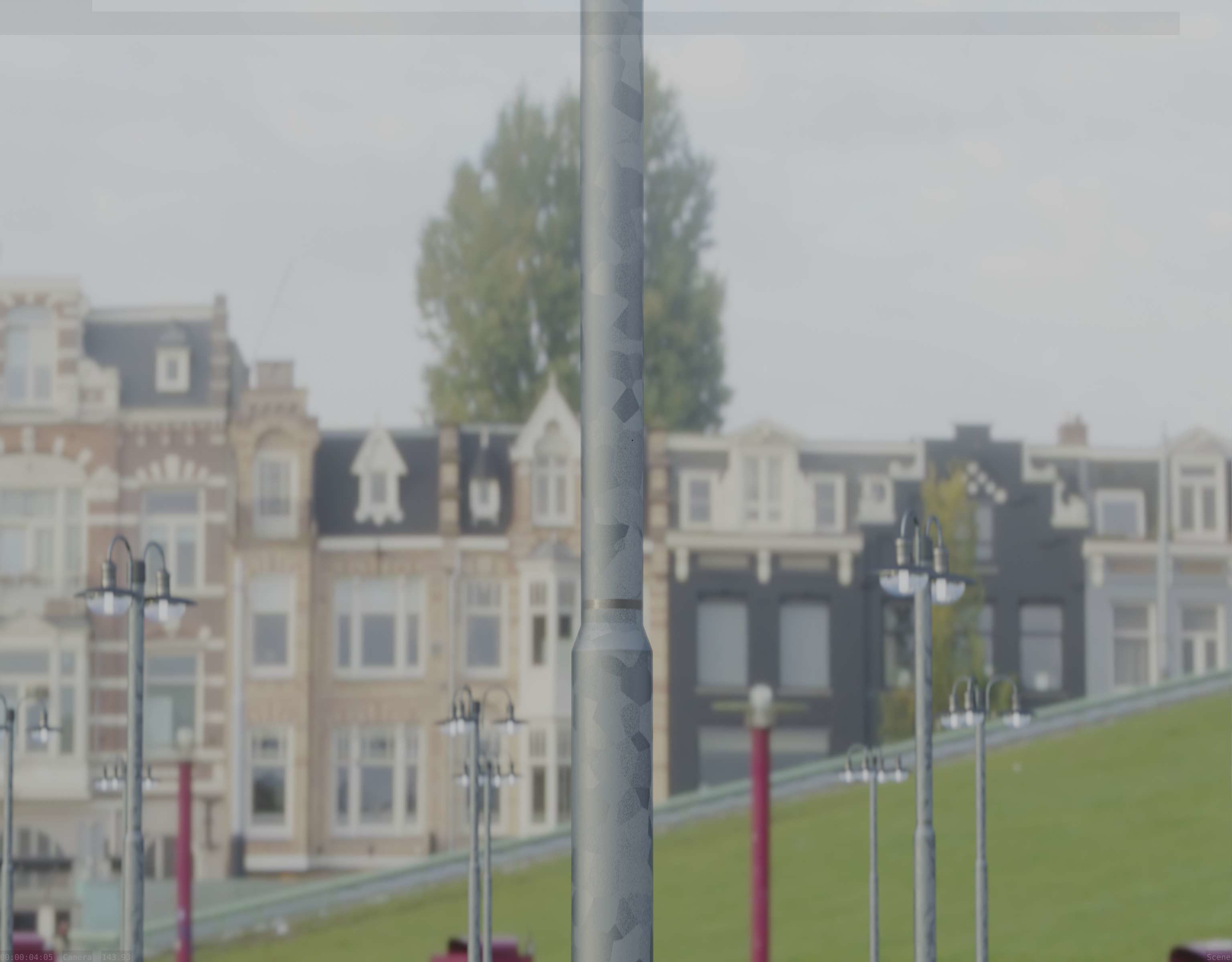 Street Light -7- Galvanized Version -1 Lamp-  Low-poly 3D model_31