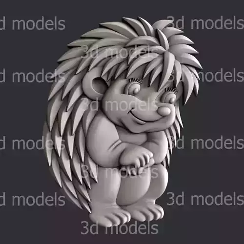 3d STL models for CNC router or 3d printer  hedgehog for kids
