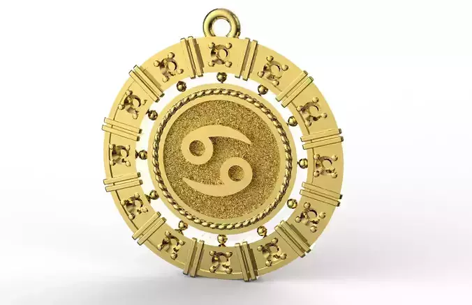 Cancer zodiac pendant 3D print model