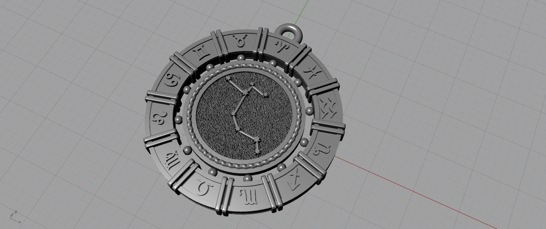 Sagitarius zodiac pendant  3D print model_4