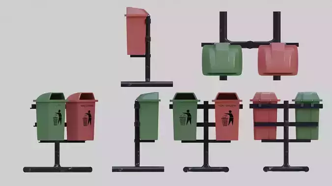 Garbage Bin Indonesian or Tong Sampah 3D model