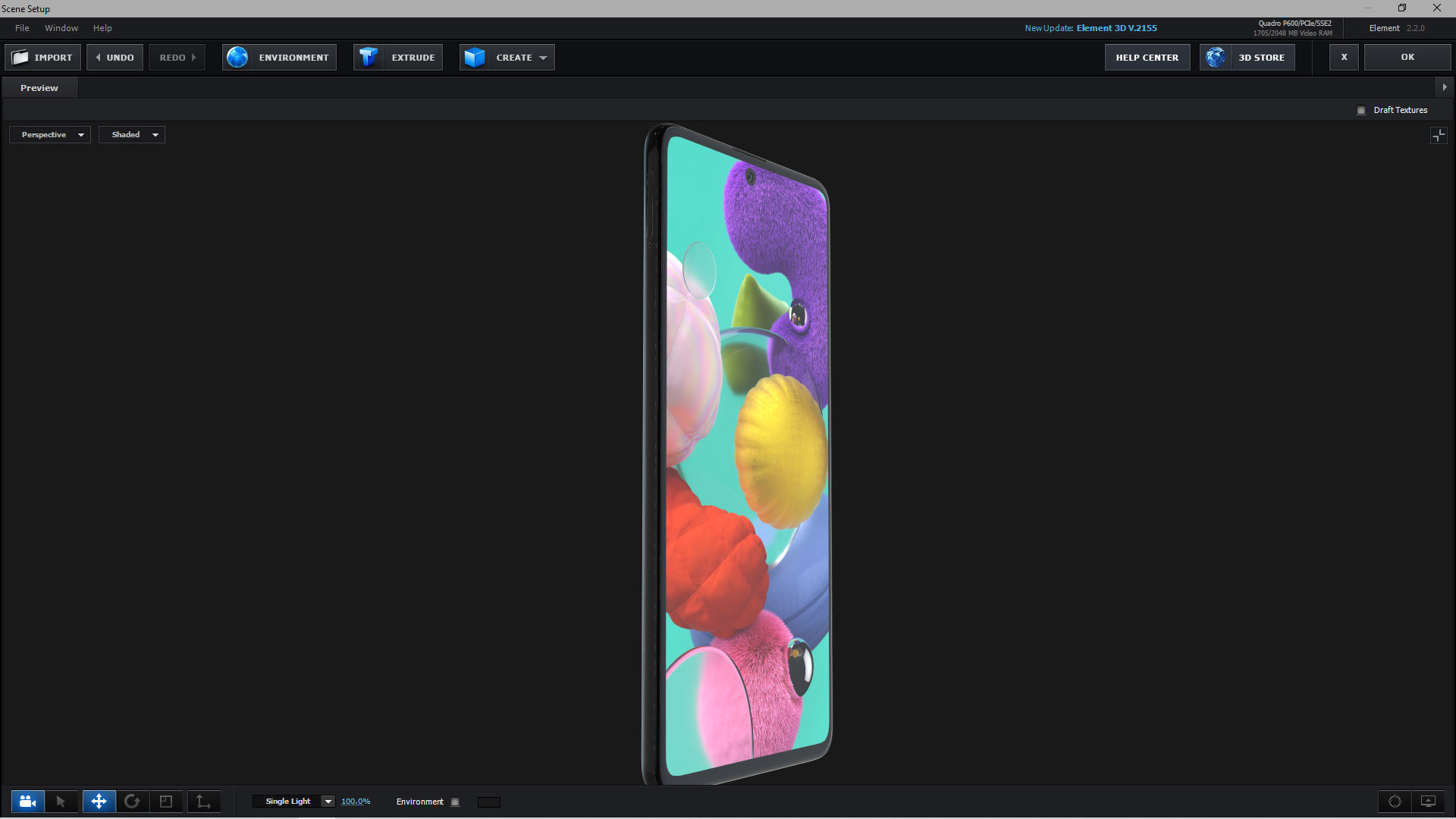 E3D - Samsung Galaxy A51 Prism Crush Blue 3D model_2
